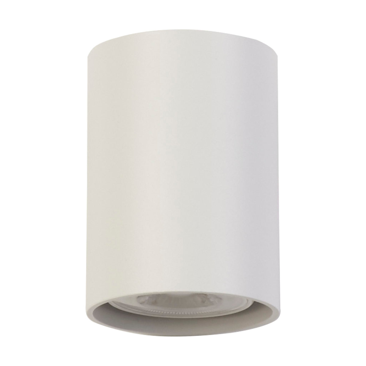 Cyls sand white cylinder wall light unlit on white, plain aluminium tube