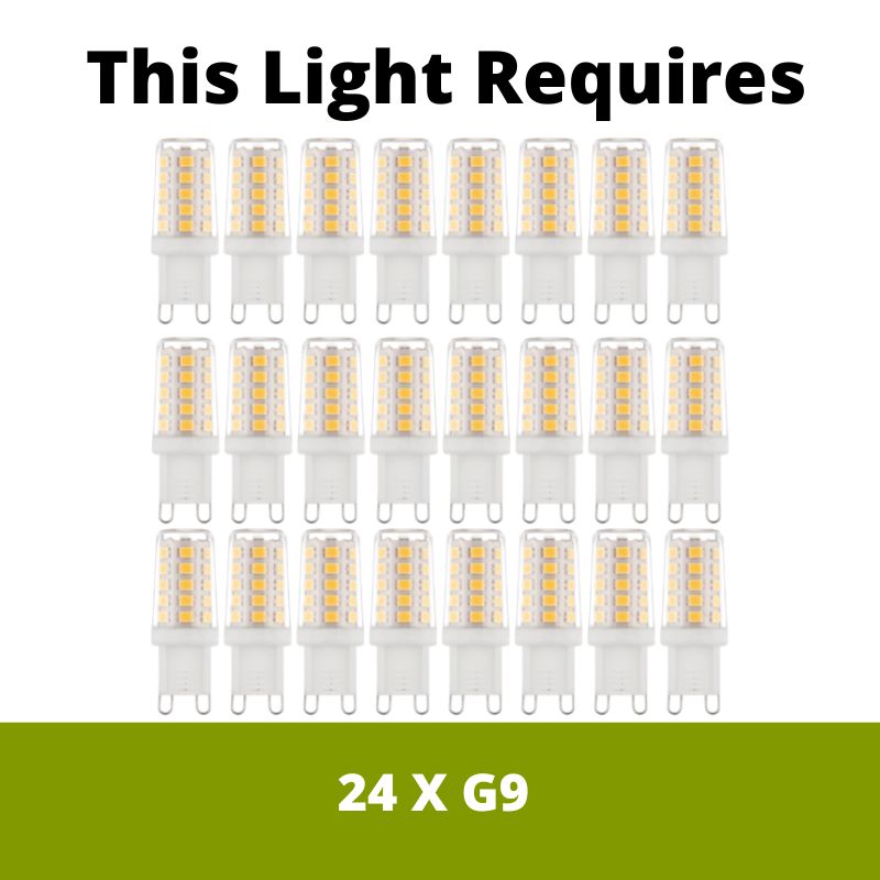 Searchlight Peacock 20 Light Chrome & Crystal Pendant