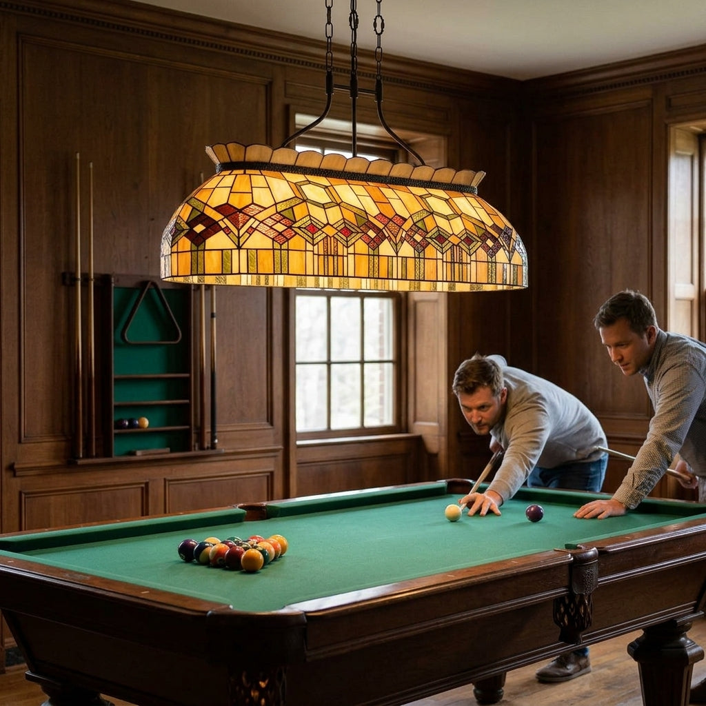Chicago Fancy Tiffany Pool Table Light