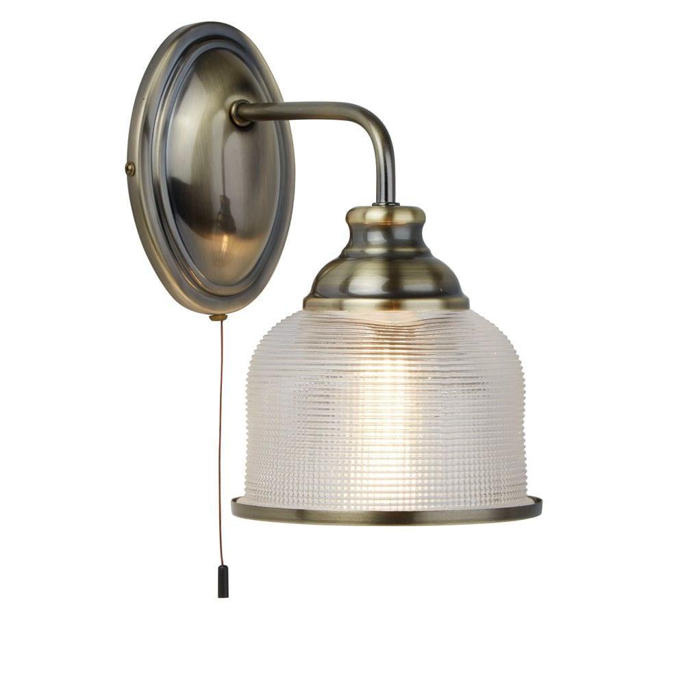Bistro II - 1 Light Brass Wall Light - Halophane Glass-WAREHOUSE-40-210426