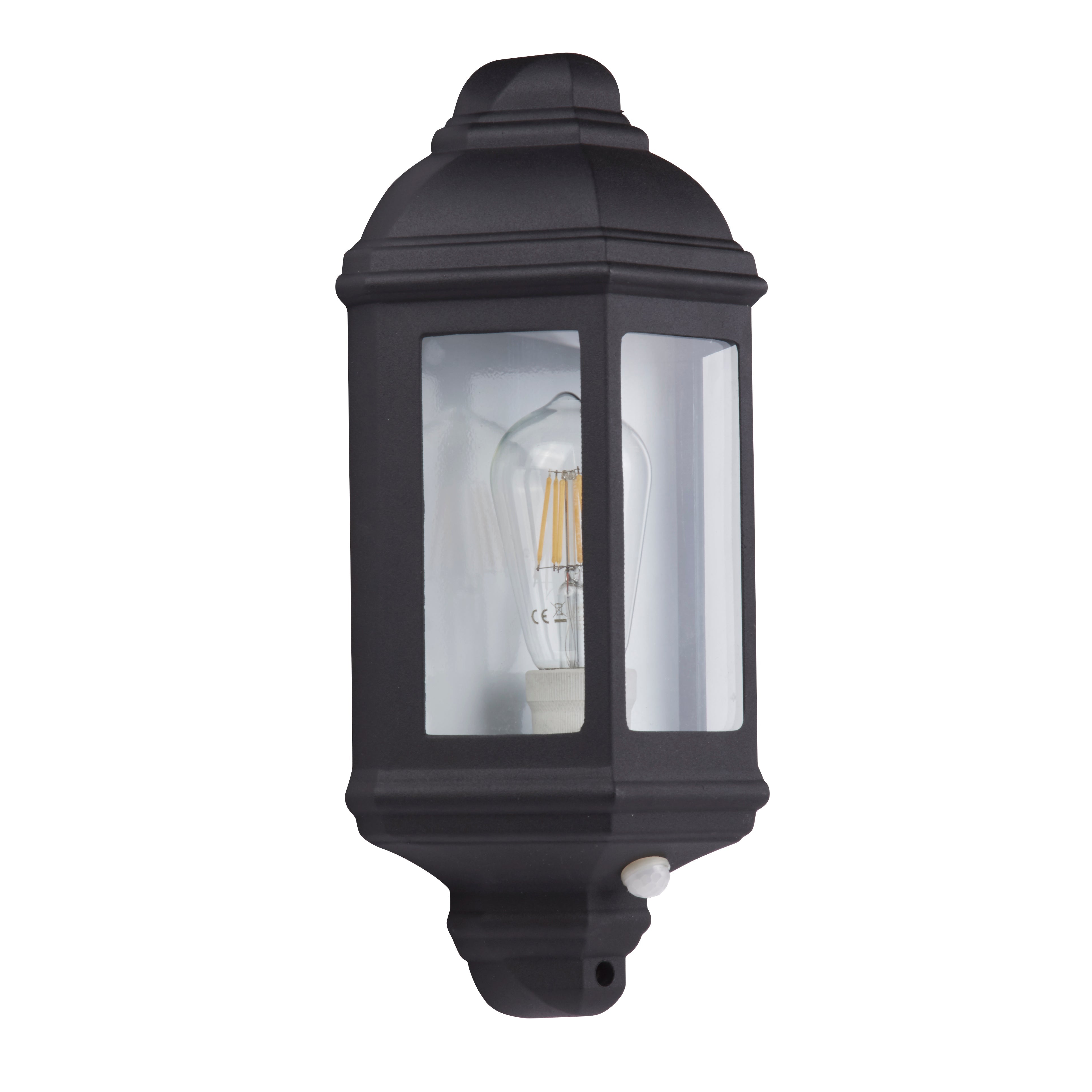 Searchlight Maine Black PIR Outdoor Wall Light - IP44-OPEN-BOX-01-04-26