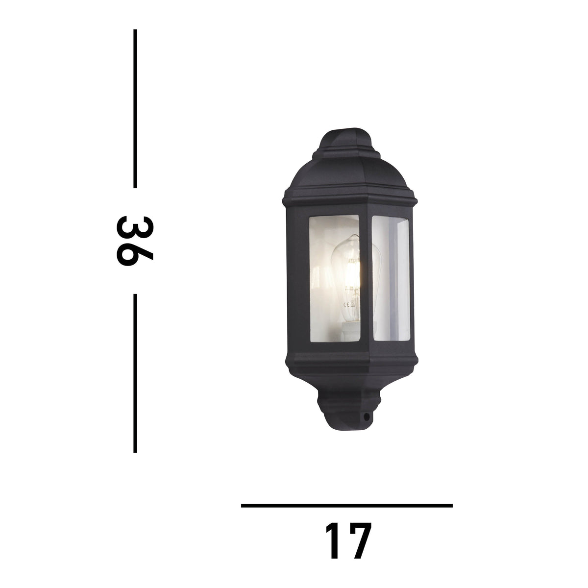 Searchlight Maine Black Outdoor Wall Light - IP44-warehouse-180926