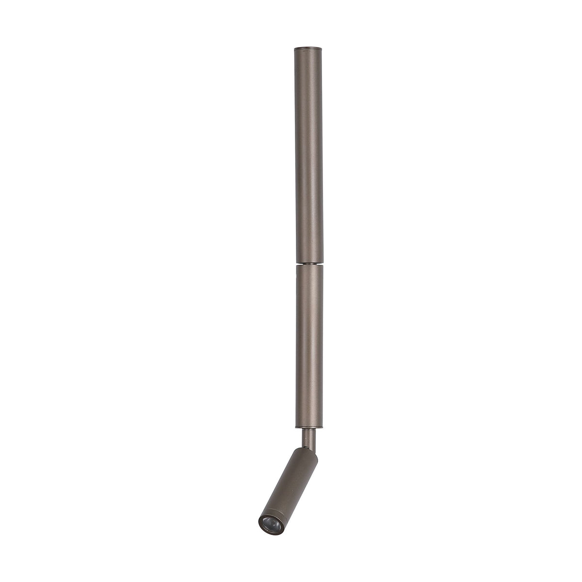 Architect wall light unlit on white showing latte metallic stem and pivoting spotlight head