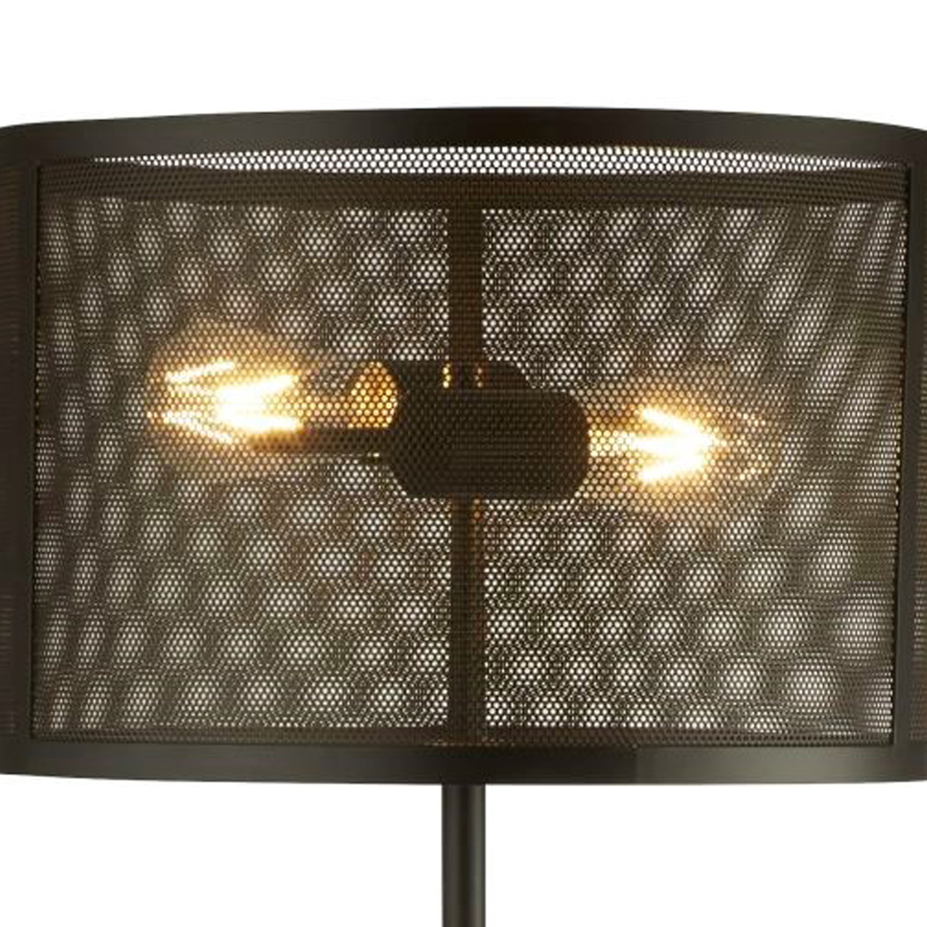 Searchlight Fishnet 2 Light Black Floor Lamp - Mesh Shade