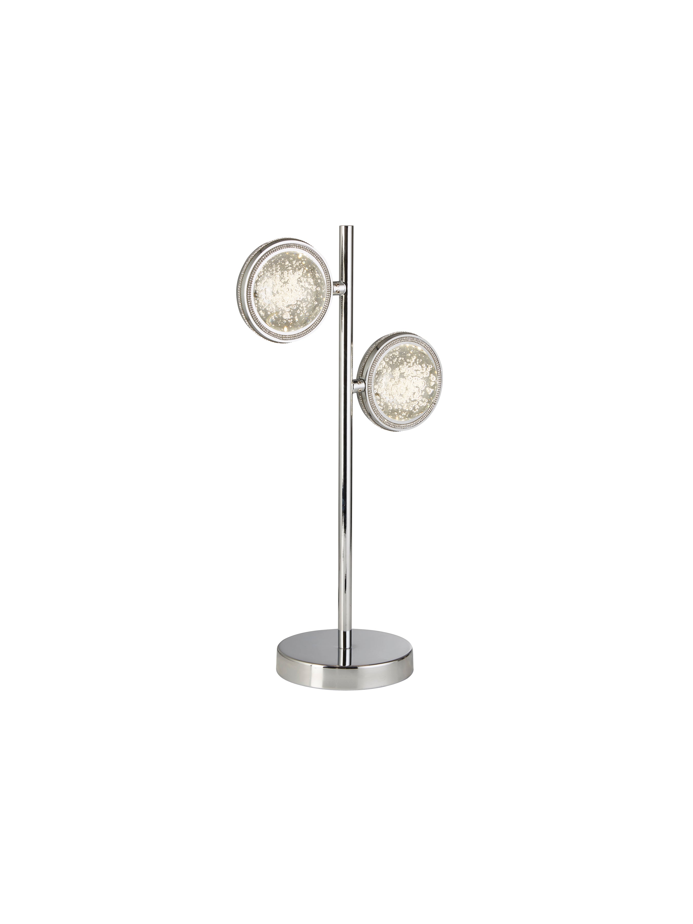 Searchlight Quartz 2 Light Chrome Table Lamp