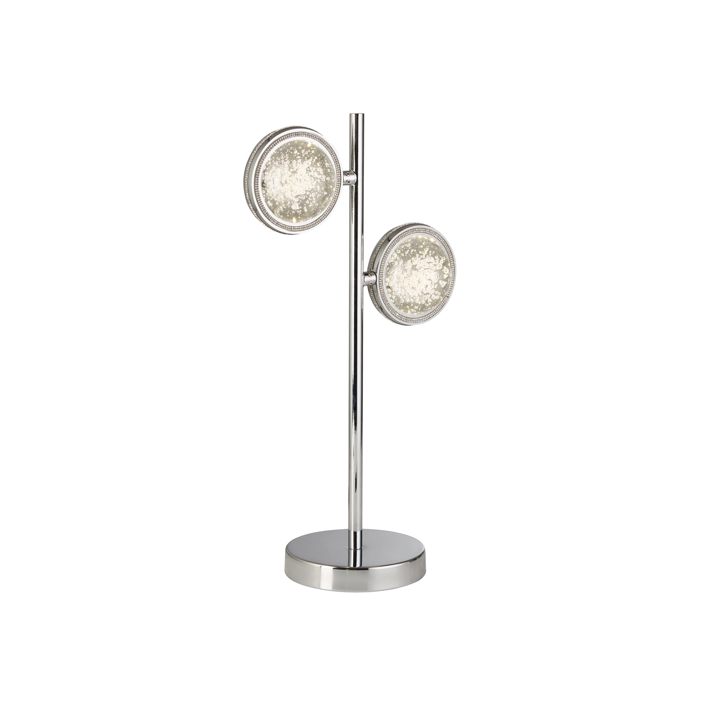 Searchlight Quartz 2 Light Chrome Table Lamp