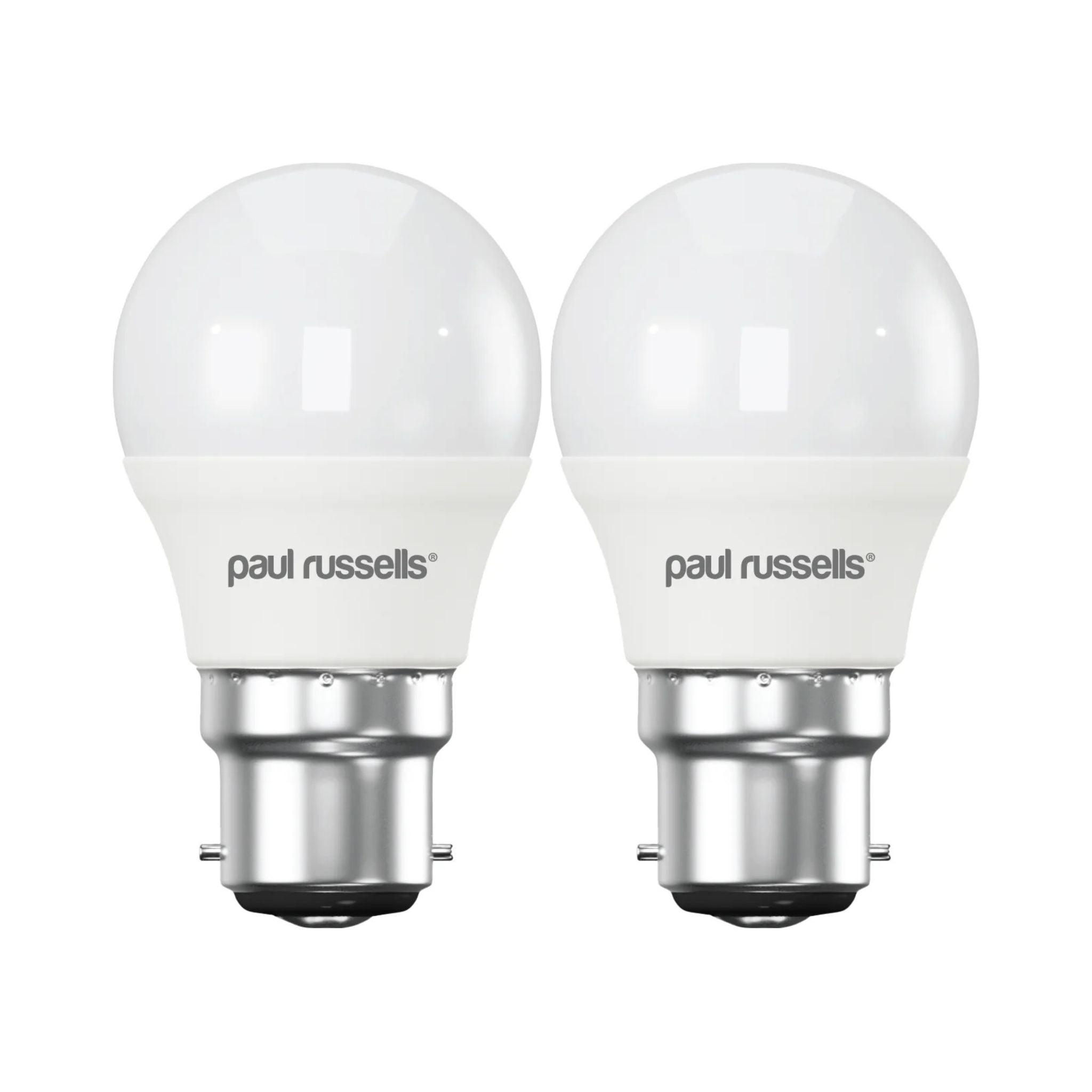 2 X LED Dimmable Golf B22 5.5W (40W) Warm White Bayonet Cap Light Bulbs