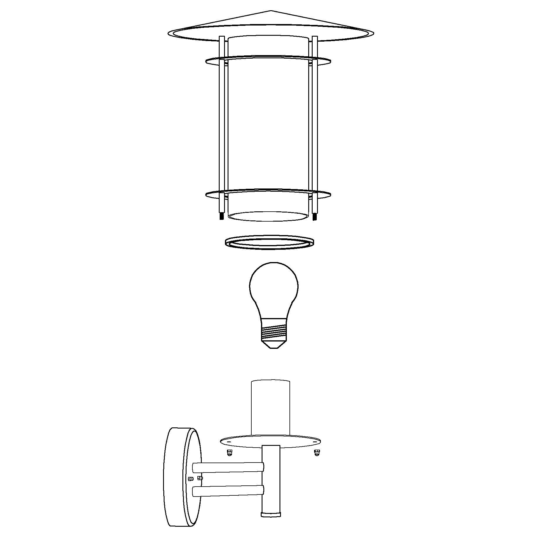 eglo lisio ip44 stainless steel outdoor wall light Hallway Lighting Close up
