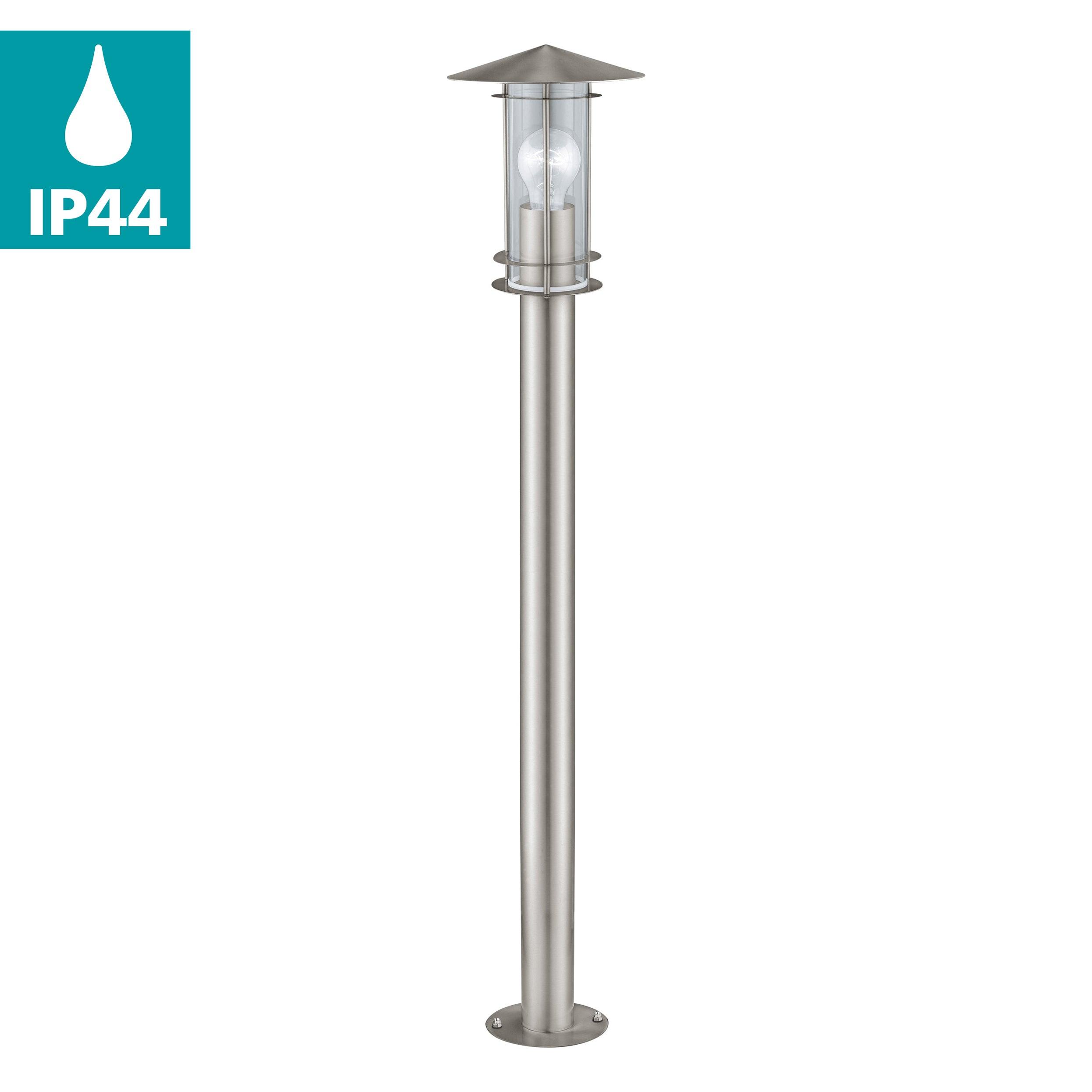 eglo lisio stainless steel ip44 outside bollard 100cm living room image