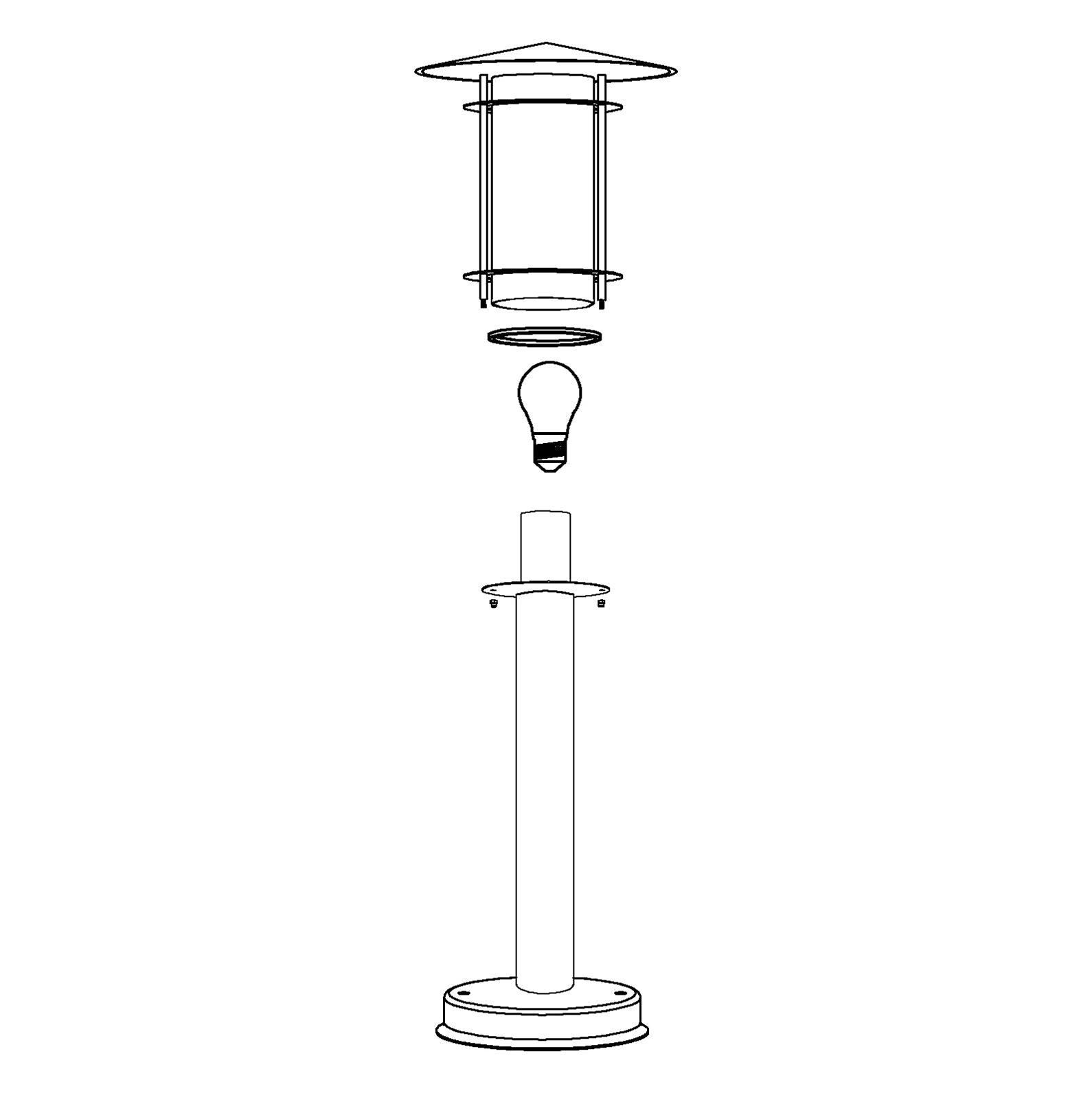 eglo lisio stainless steel ip44 outside bollard 100cm kitchen lighting
