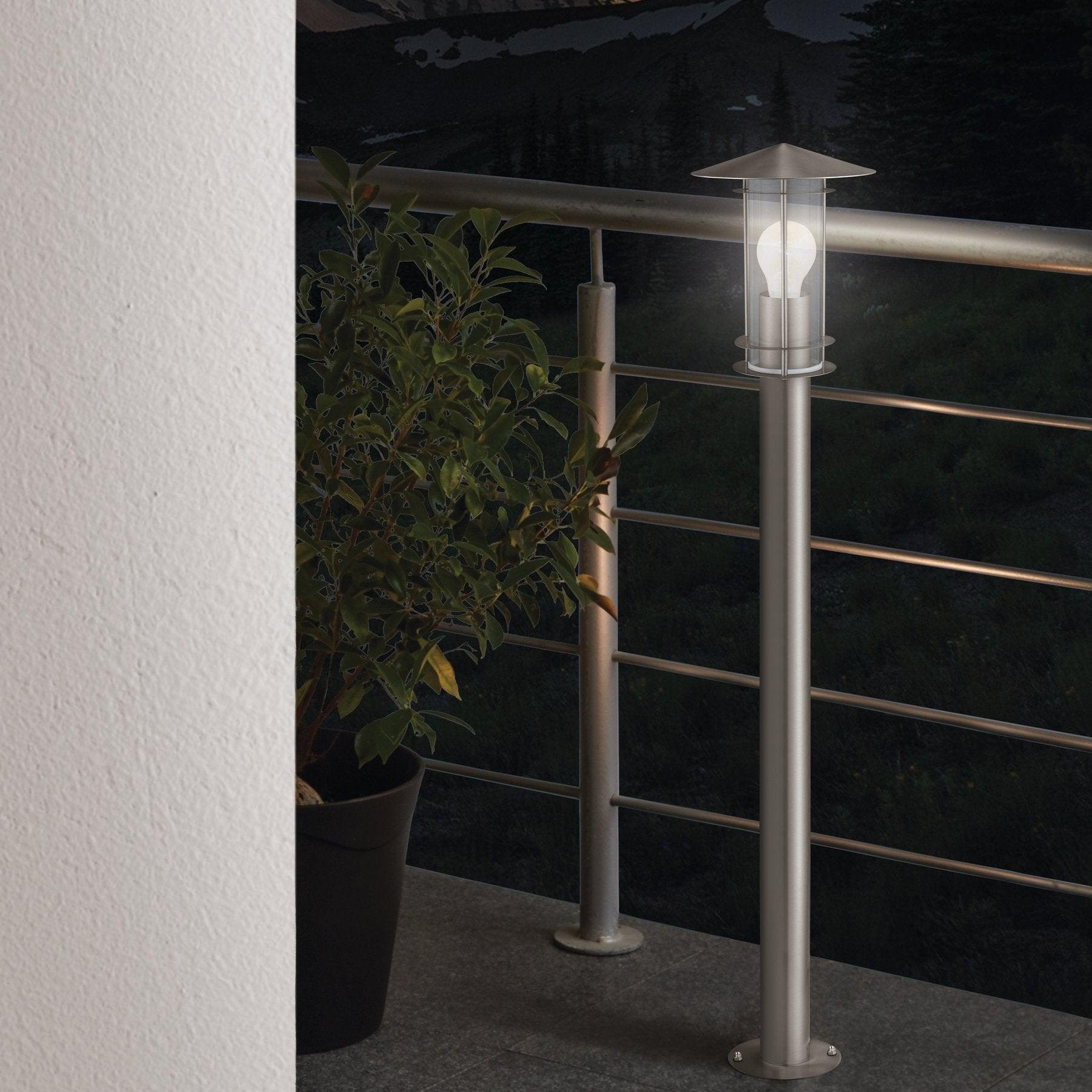 eglo lisio stainless steel ip44 outside bollard 100cm