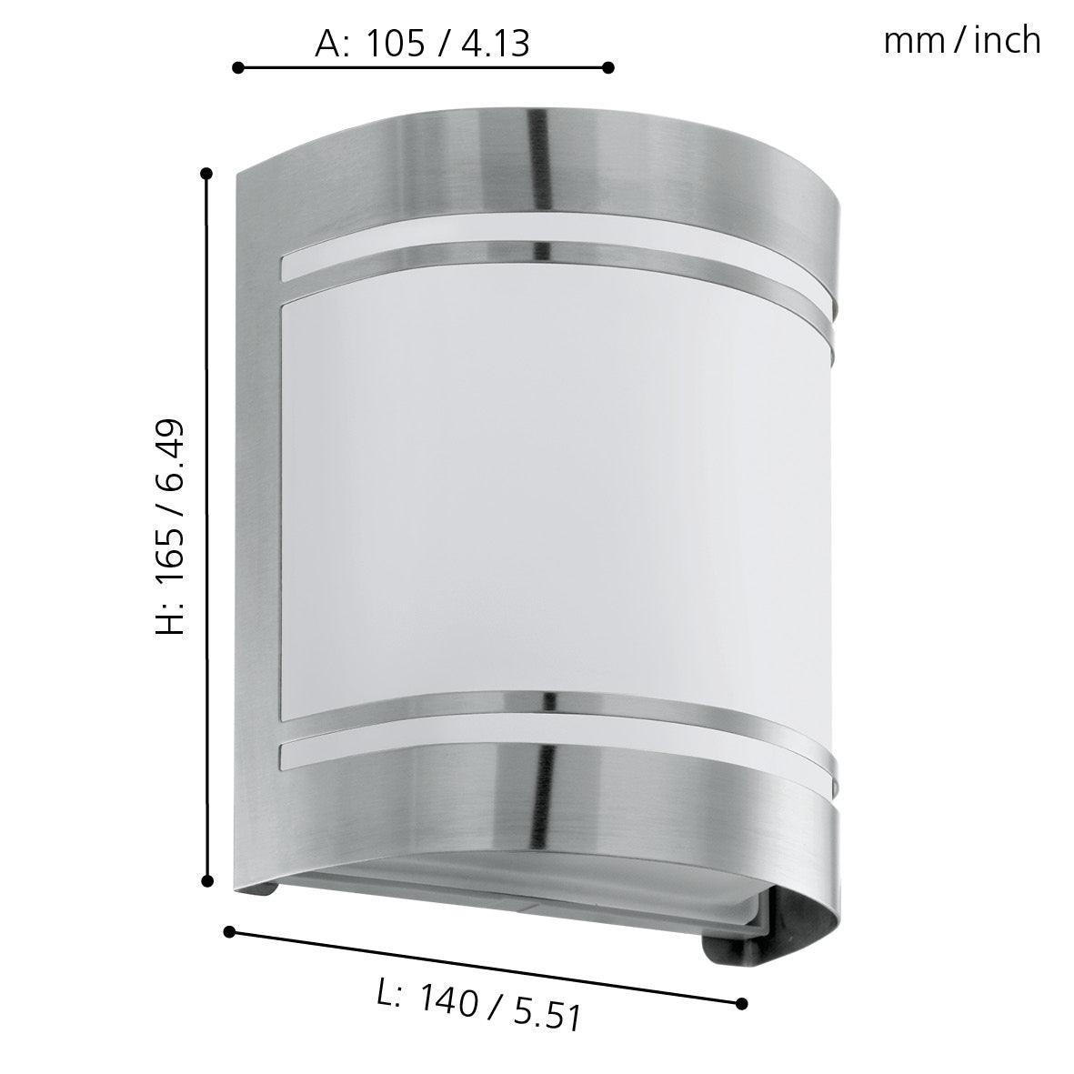 eglo cerno stainless steel curved outdoor wall light kitchen lighting