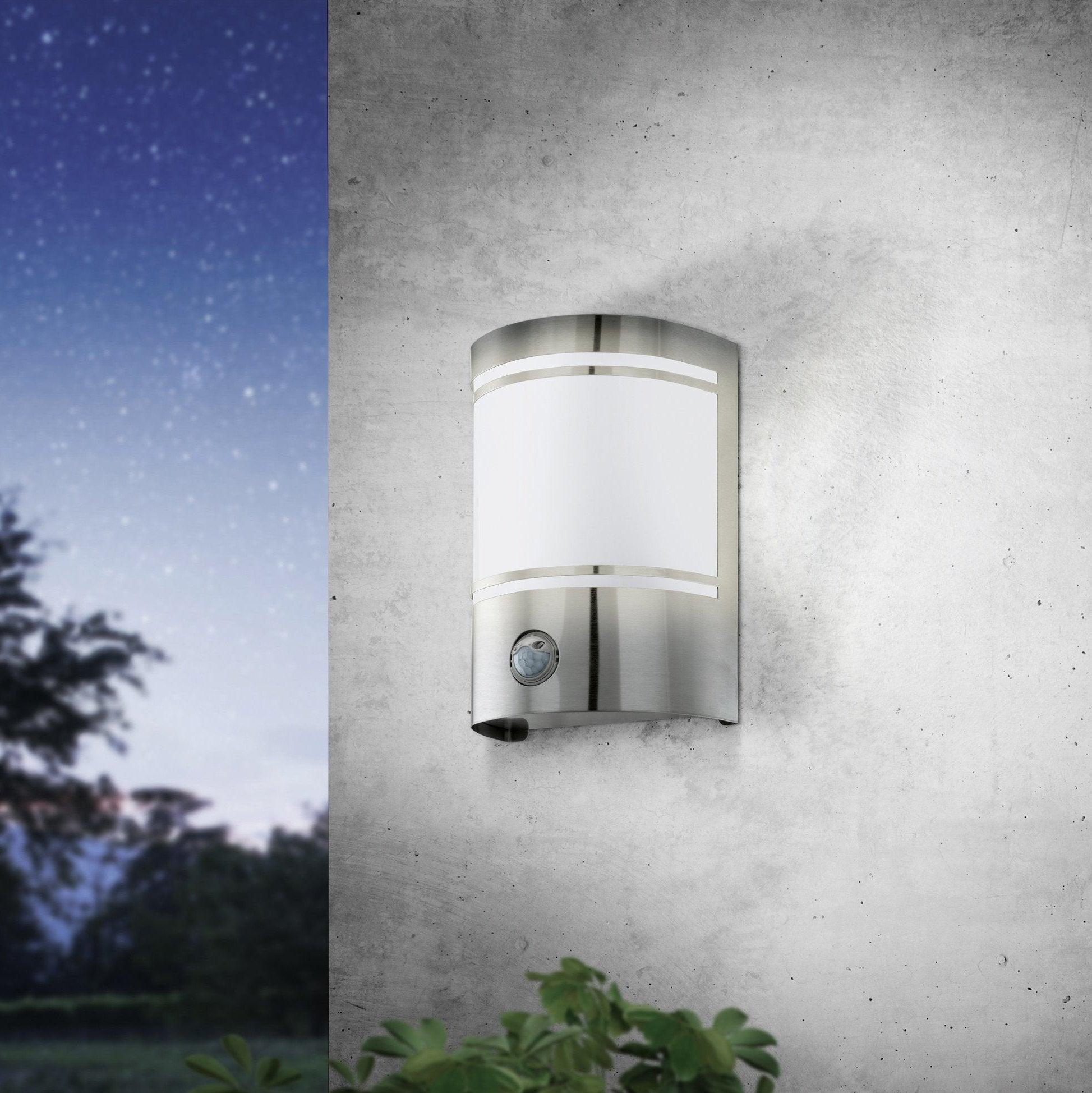 Eglo Cerno Stainless Steel Curved PIR Outdoor Wall Light-OPEN-BOX-130226