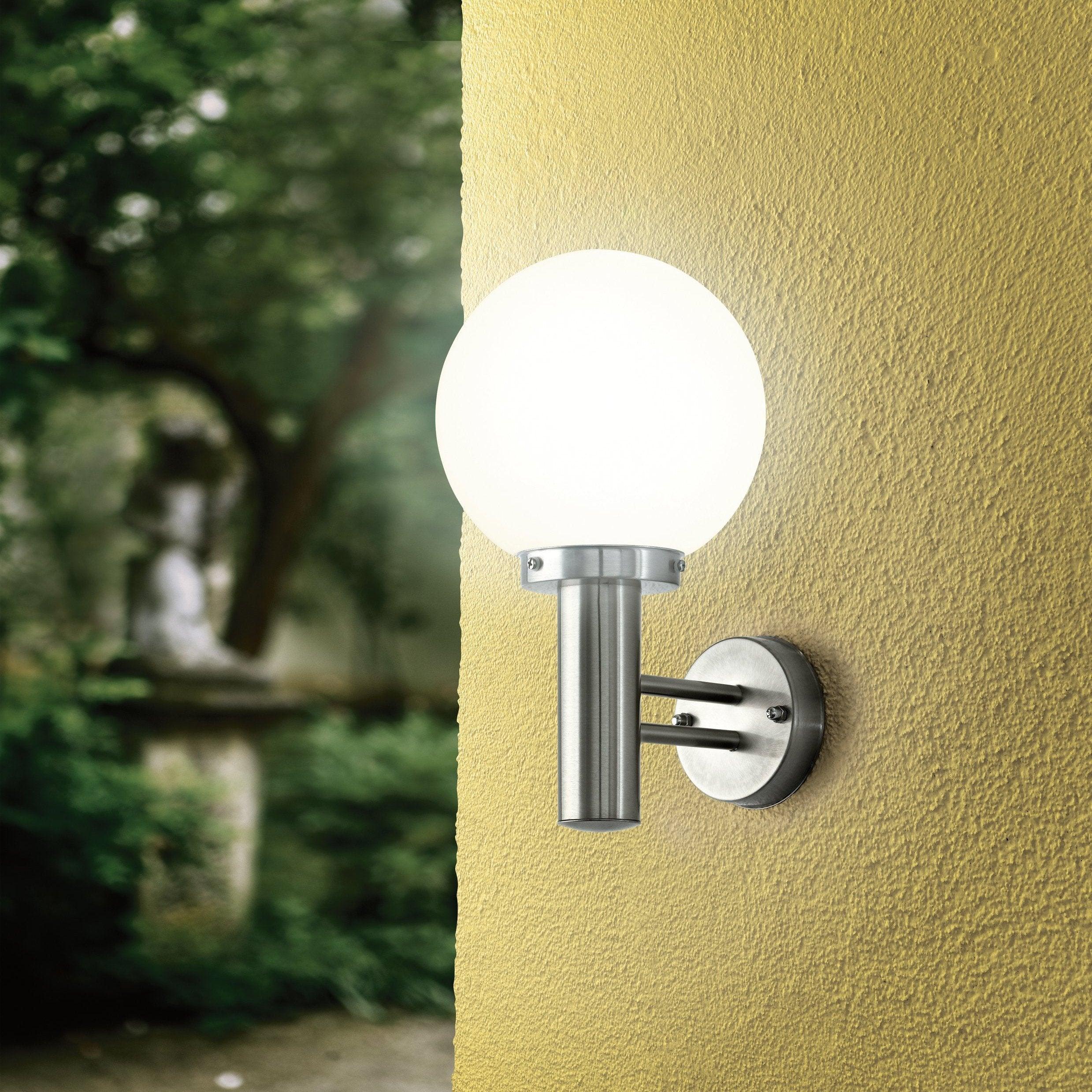 eglo nisia stainless steel outdoor wall light ip44