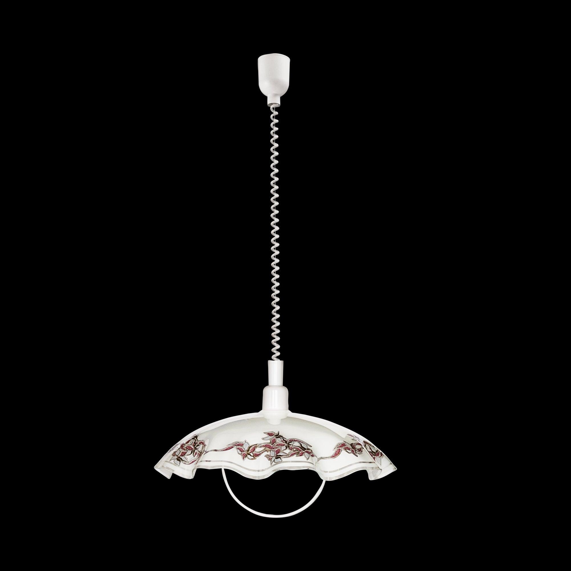 eglo vetro floral patterned white glass ceiling pendant living room image