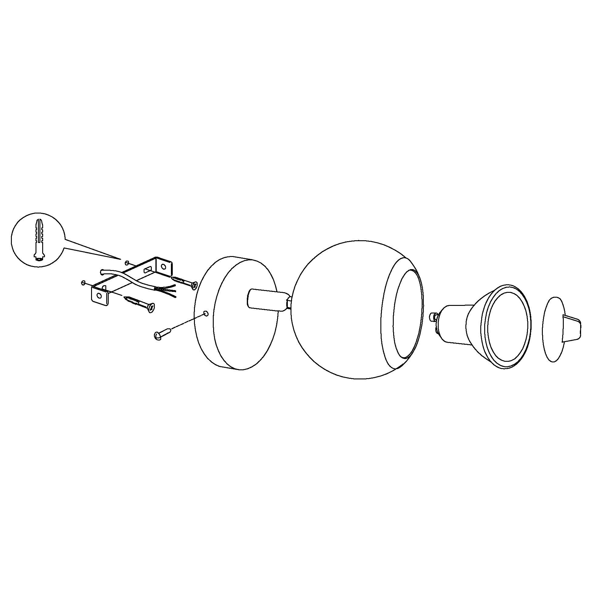 eglo bimeda white chrome wall spotlight kitchen lighting