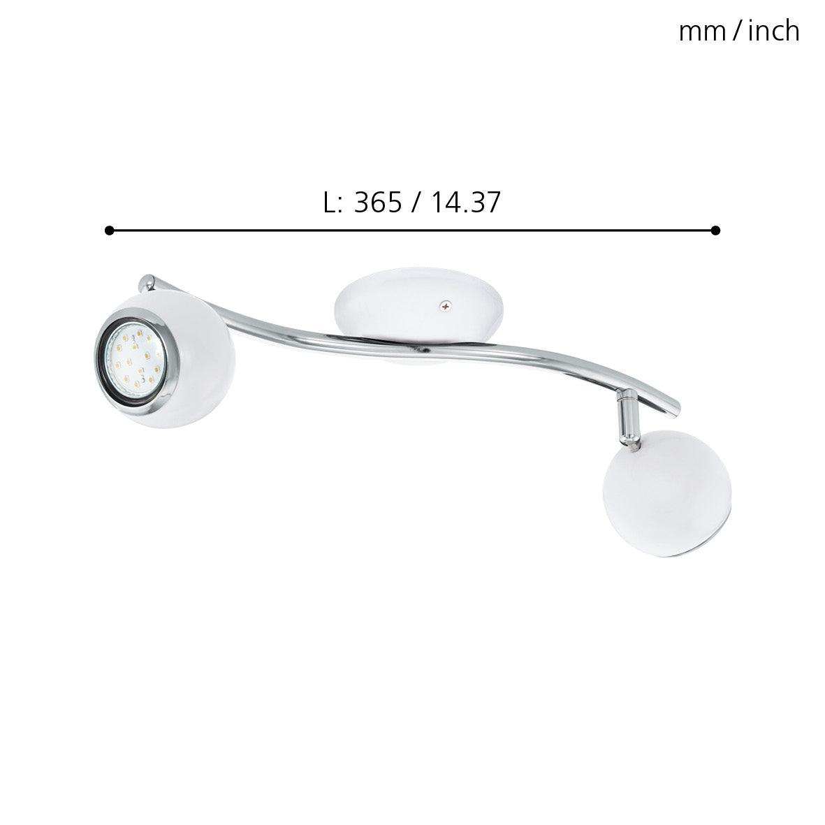 eglo bimeda 2 light white chrome spotlight Kitchen Lighting Close Up