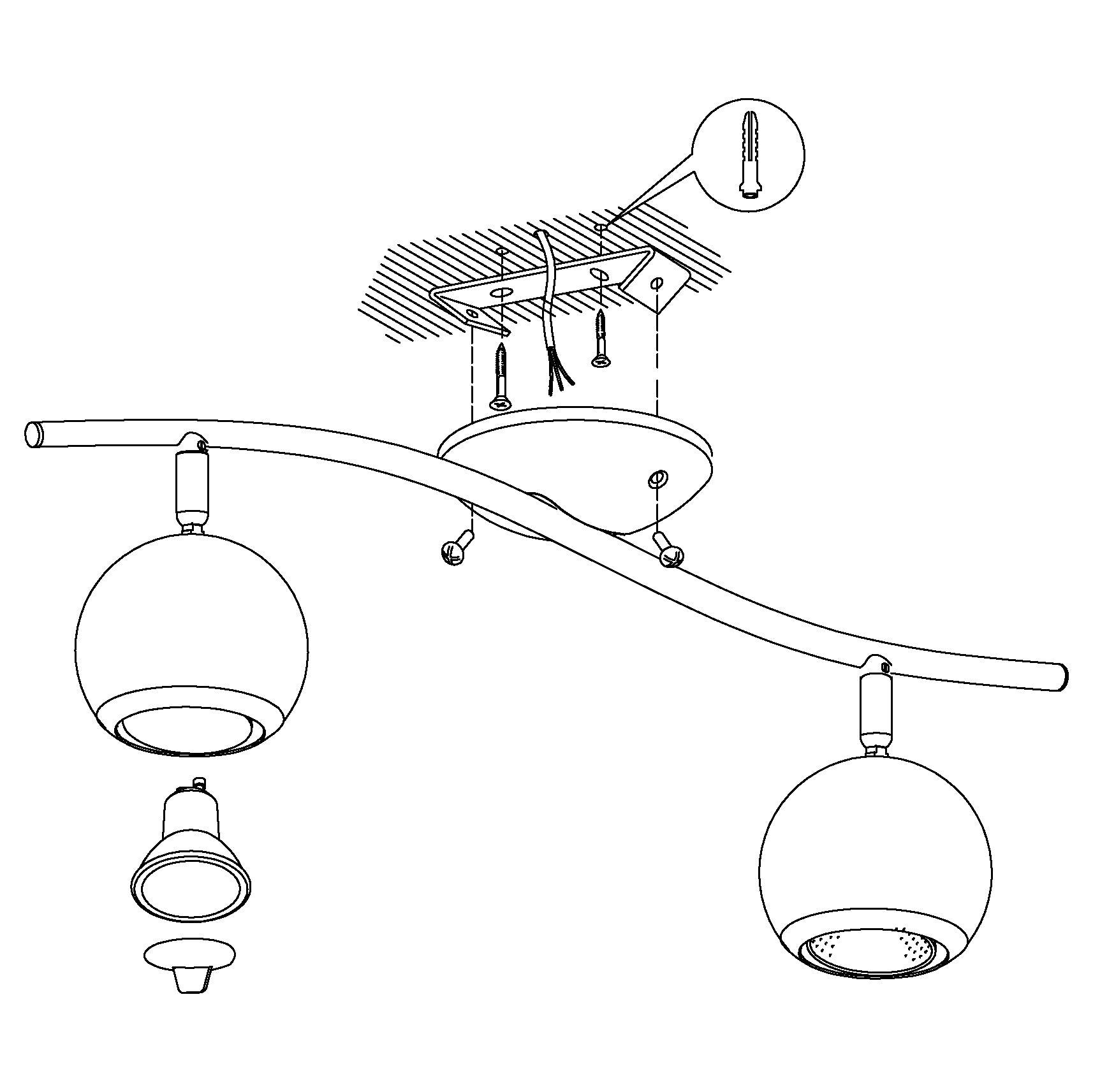 eglo bimeda 2 light white chrome spotlight hallway lighting