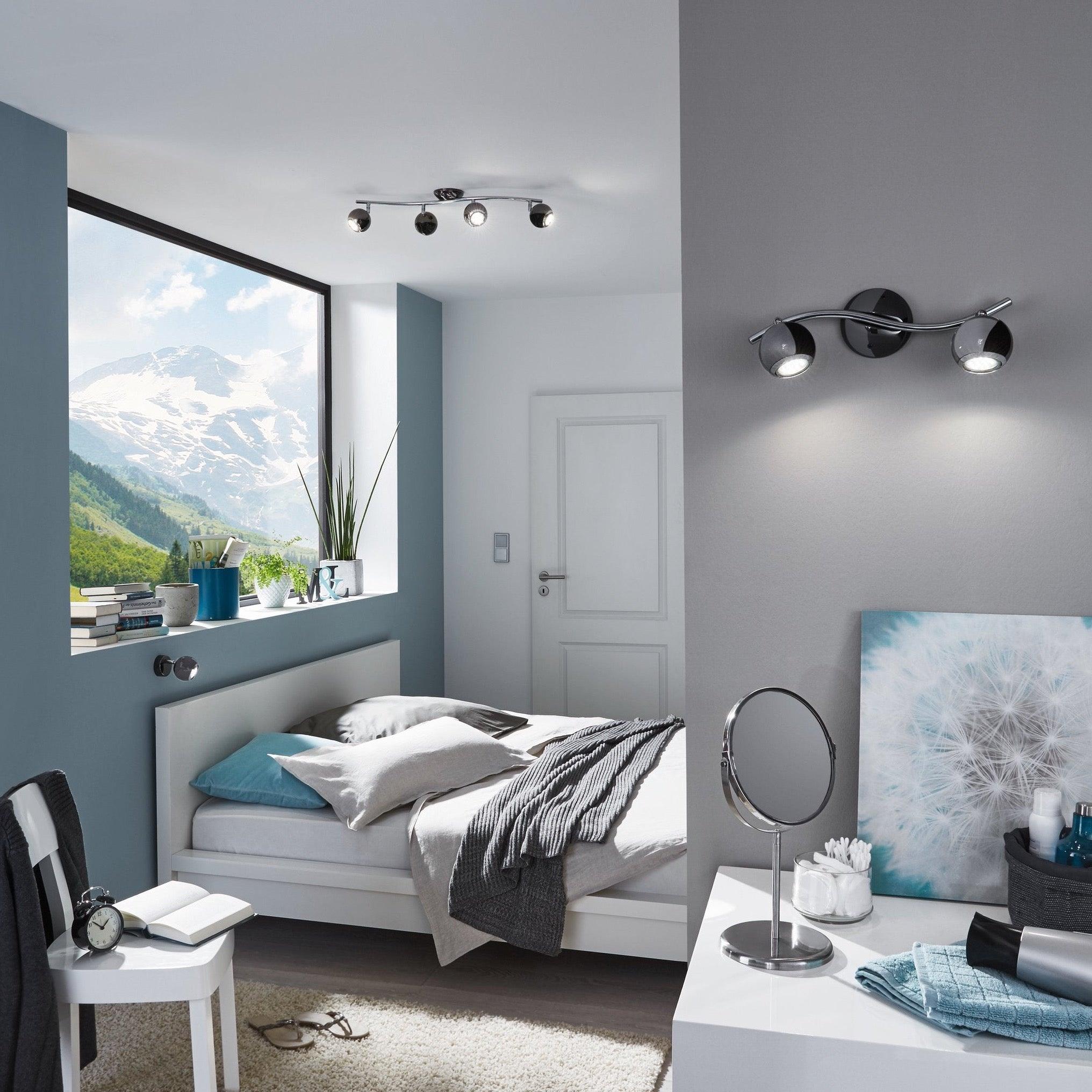 Buy Eglo Bimeda Light Black Nickel Chrome Bar Spotlight