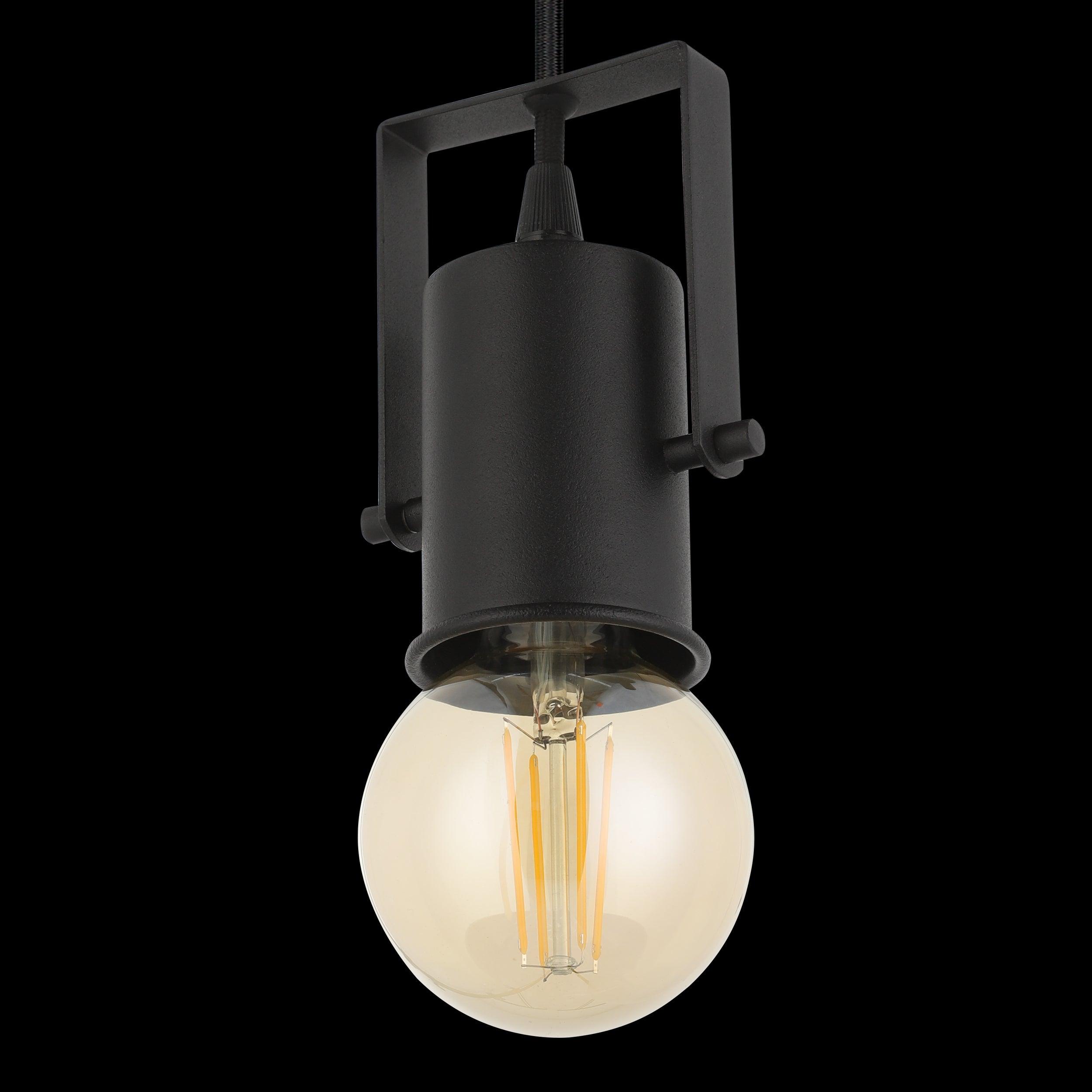 eglo calari black metal ceiling pendant light living room close up