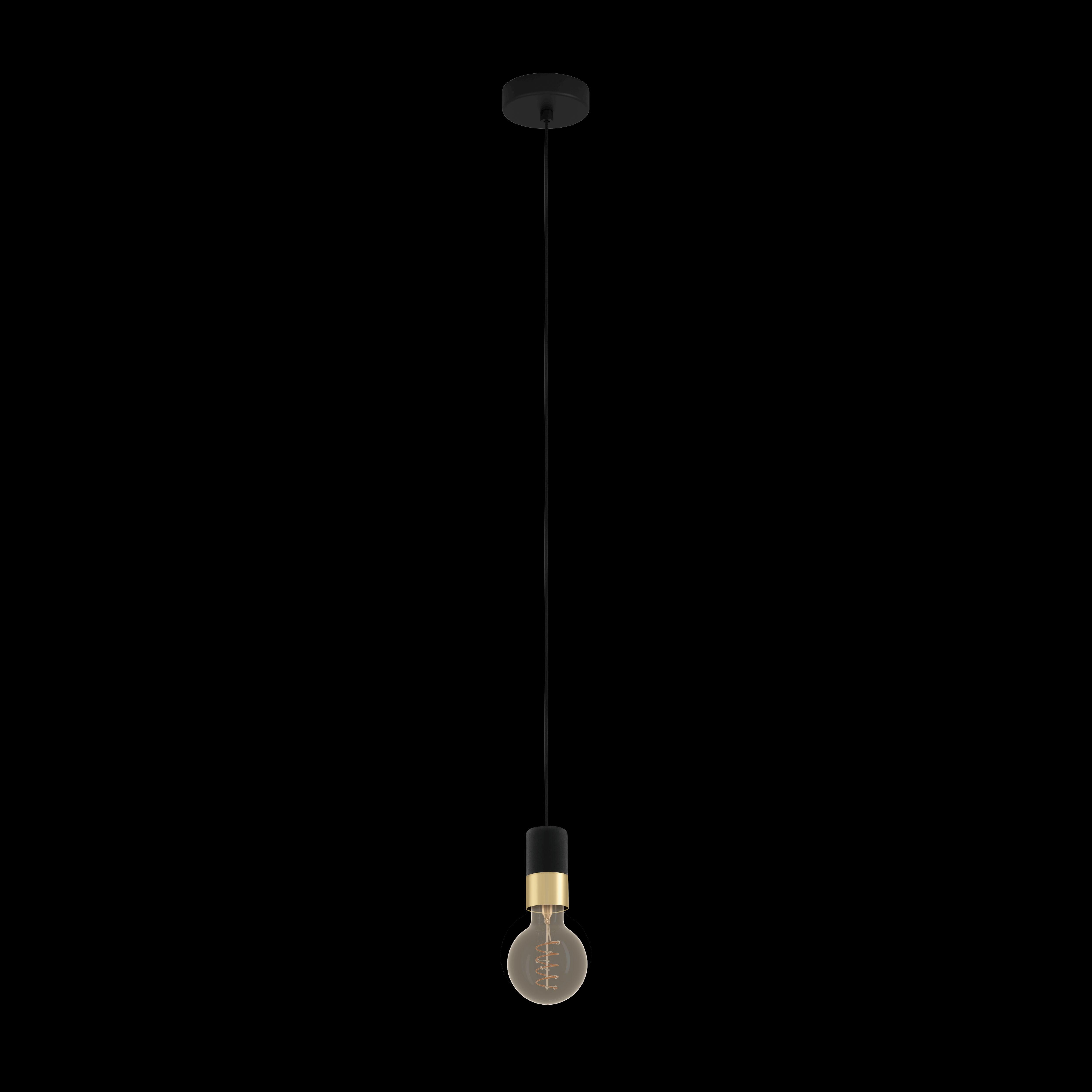 eglo calari black brass cable ceiling pendant living room close up