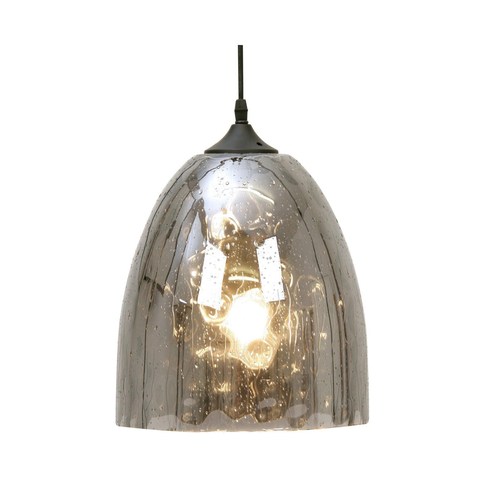 Oaks Lighting Oriata Smoked Glass Ceiling Pendant - 25cm-clearance
