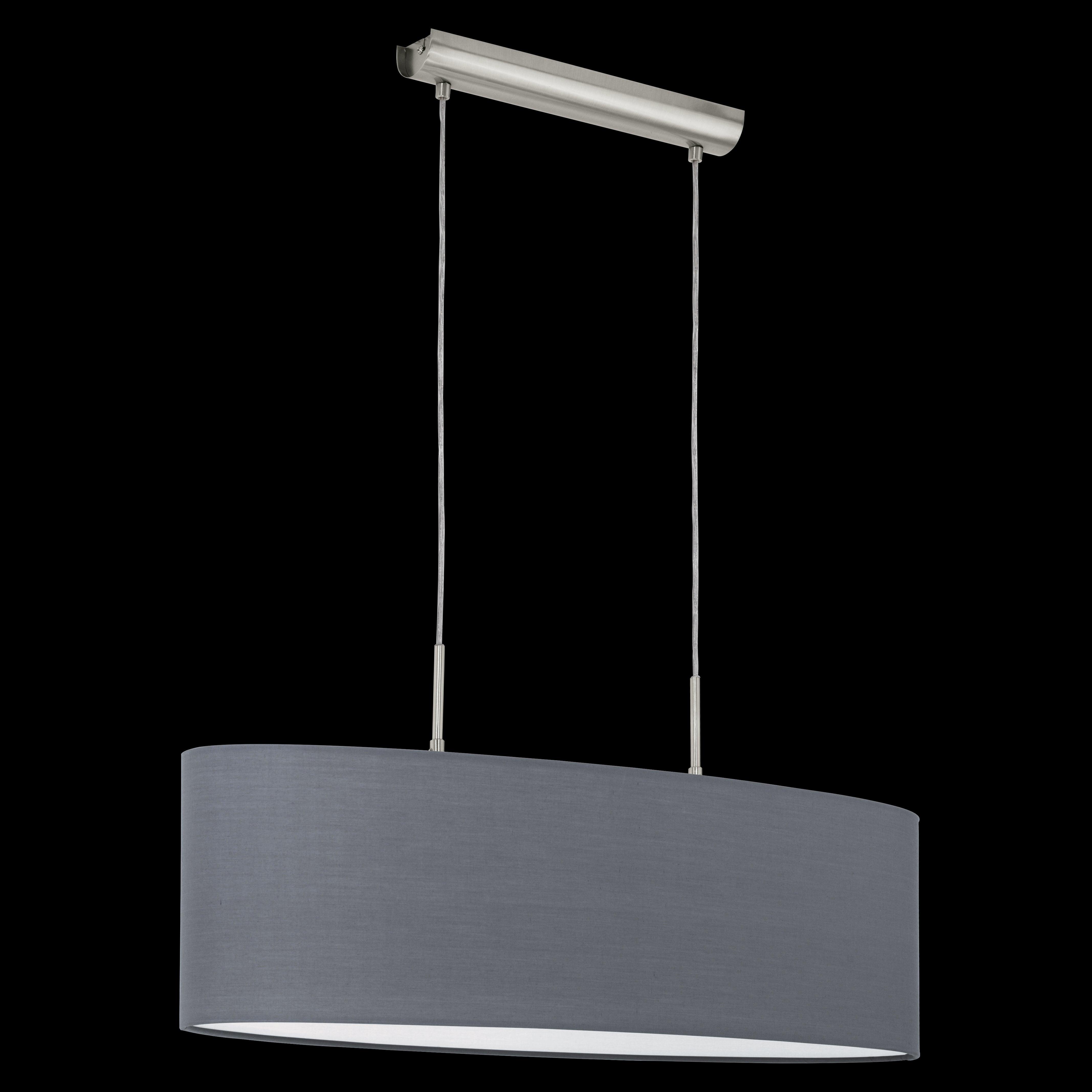 eglo pasteri nickel ceiling pendant with oval grey shade 75cm living room image