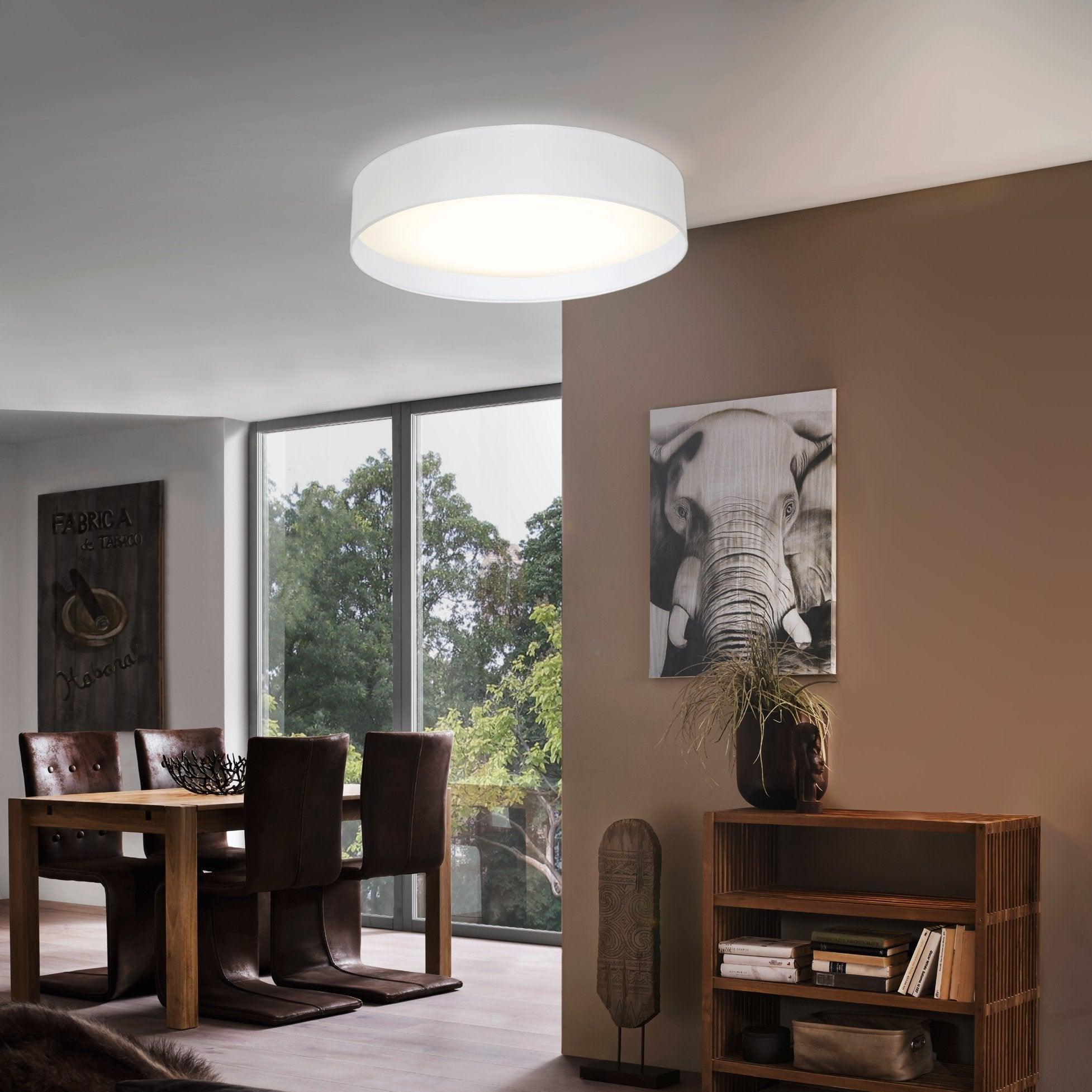 eglo pasteri flush white drum ceiling shade