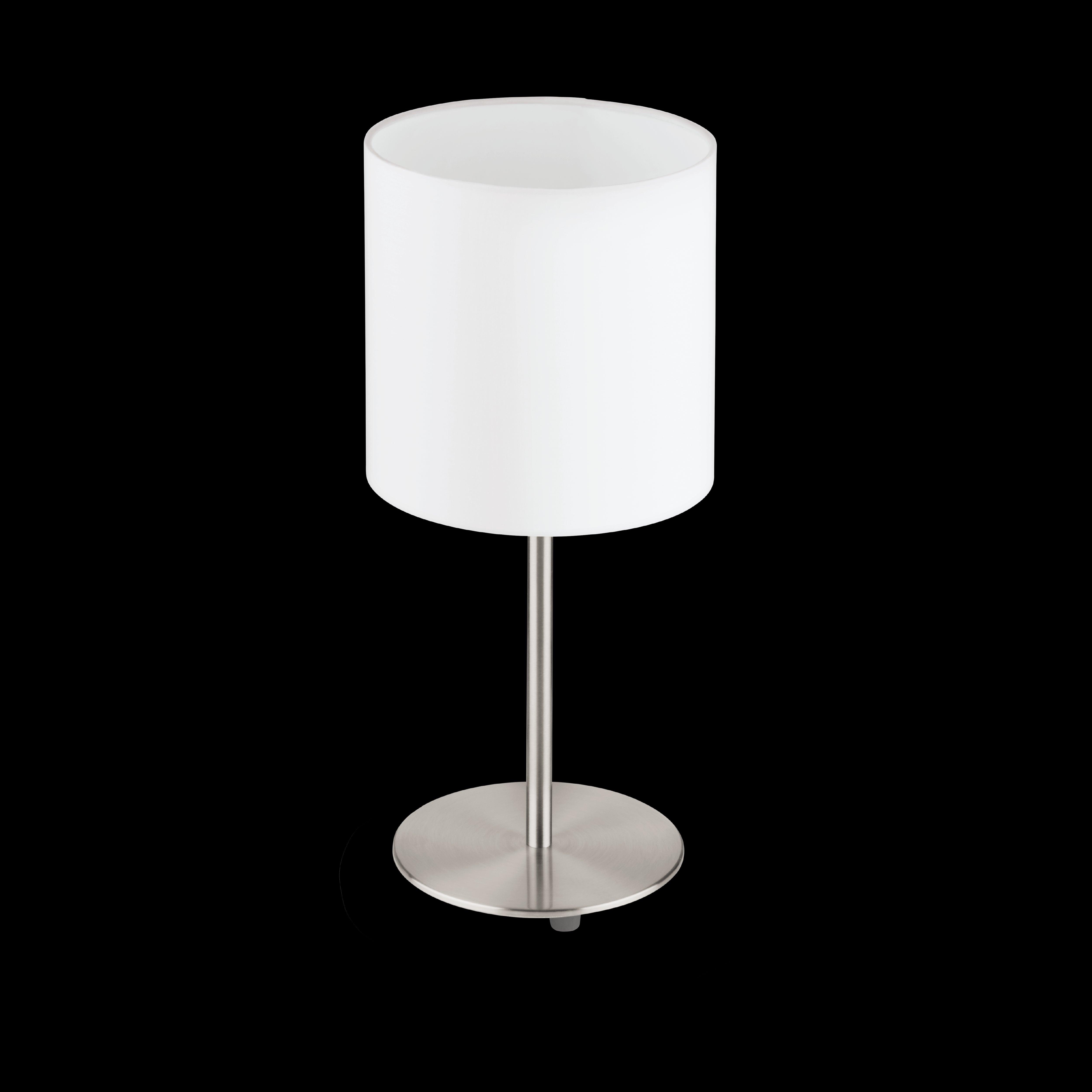 eglo pasteri nickel white fabric table lamp living room close up