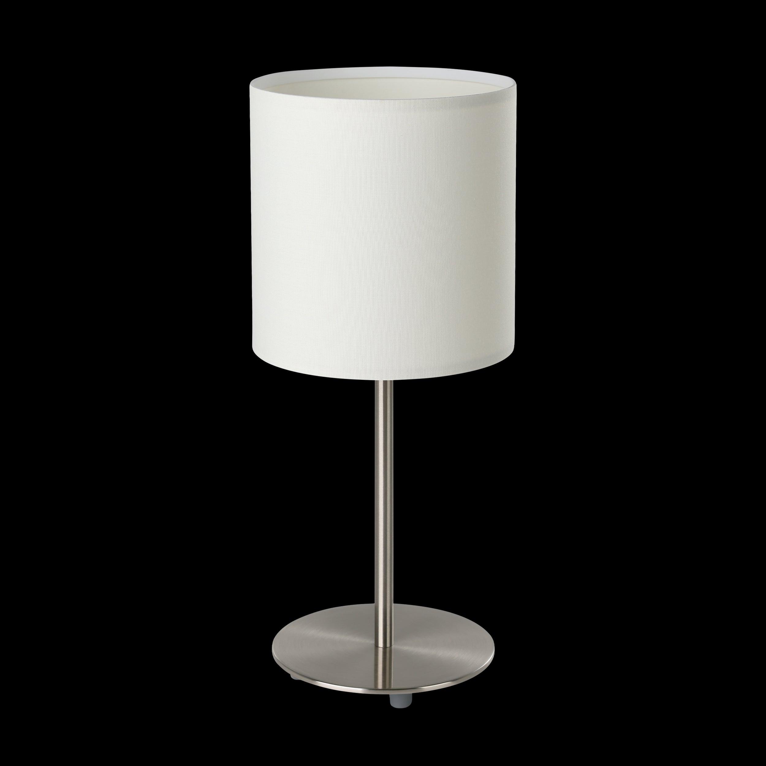 eglo pasteri nickel white fabric table lamp living room image