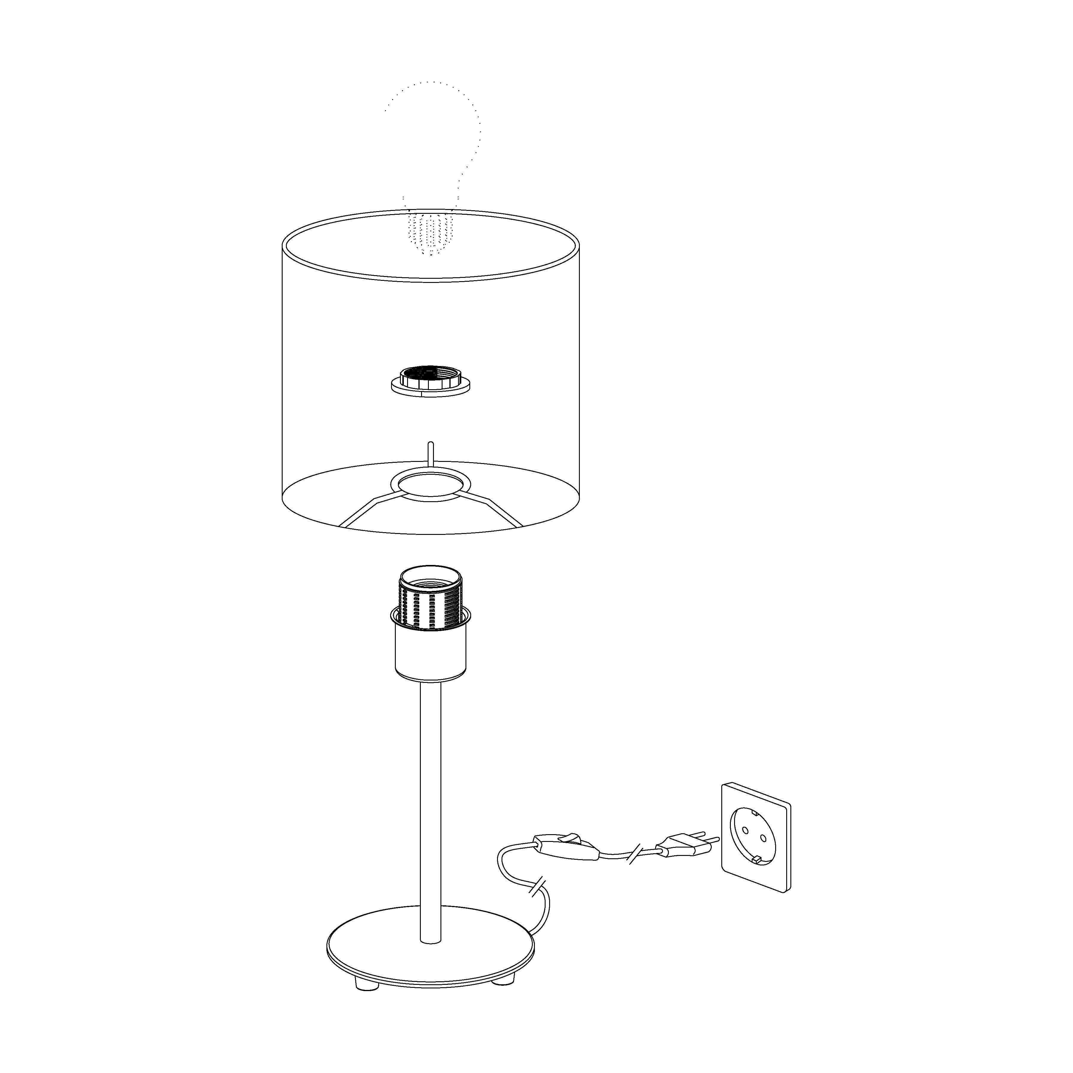 eglo pasteri nickel taupe fabric table lamp hallway lighting