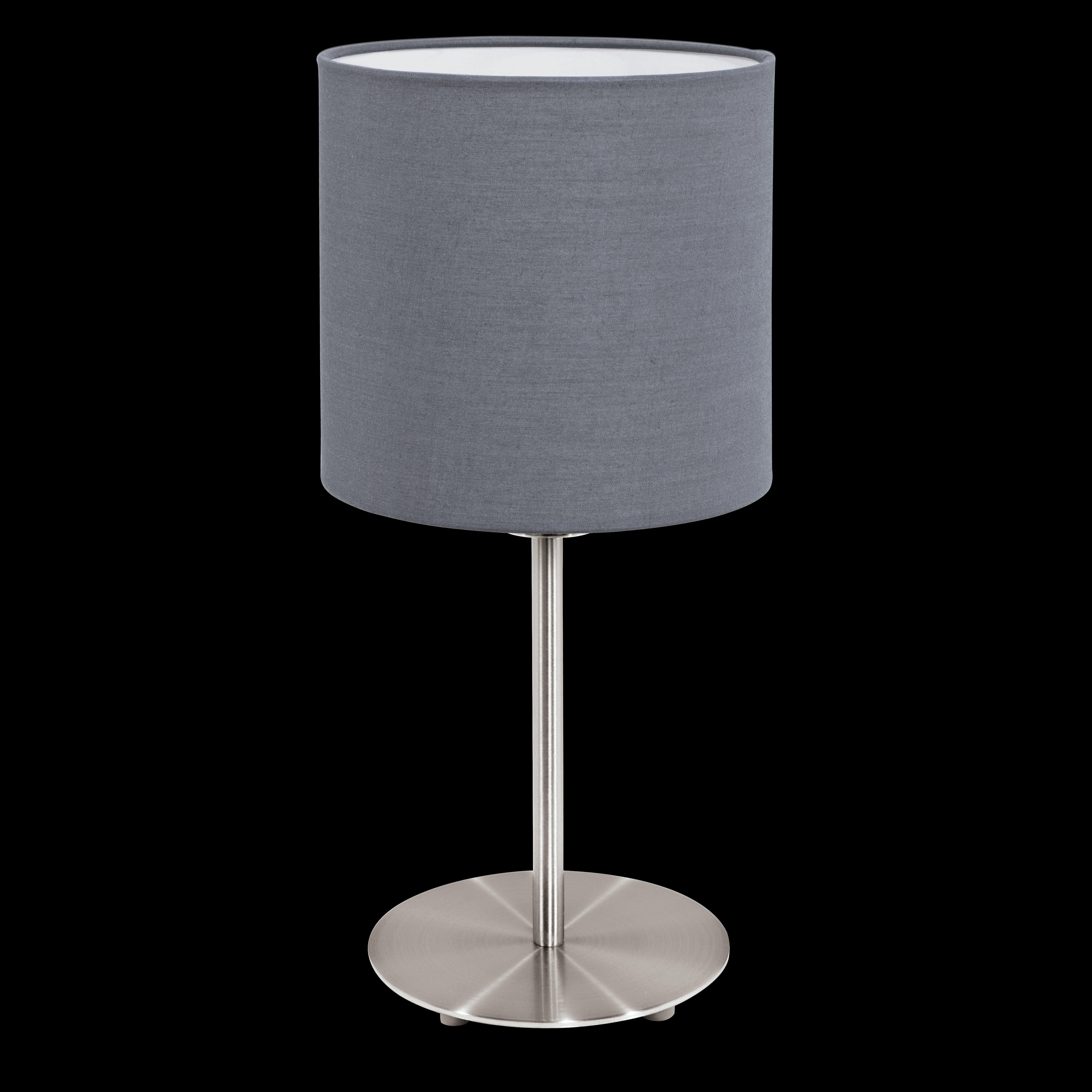 eglo pasteri nickel grey fabric table lamp living room image