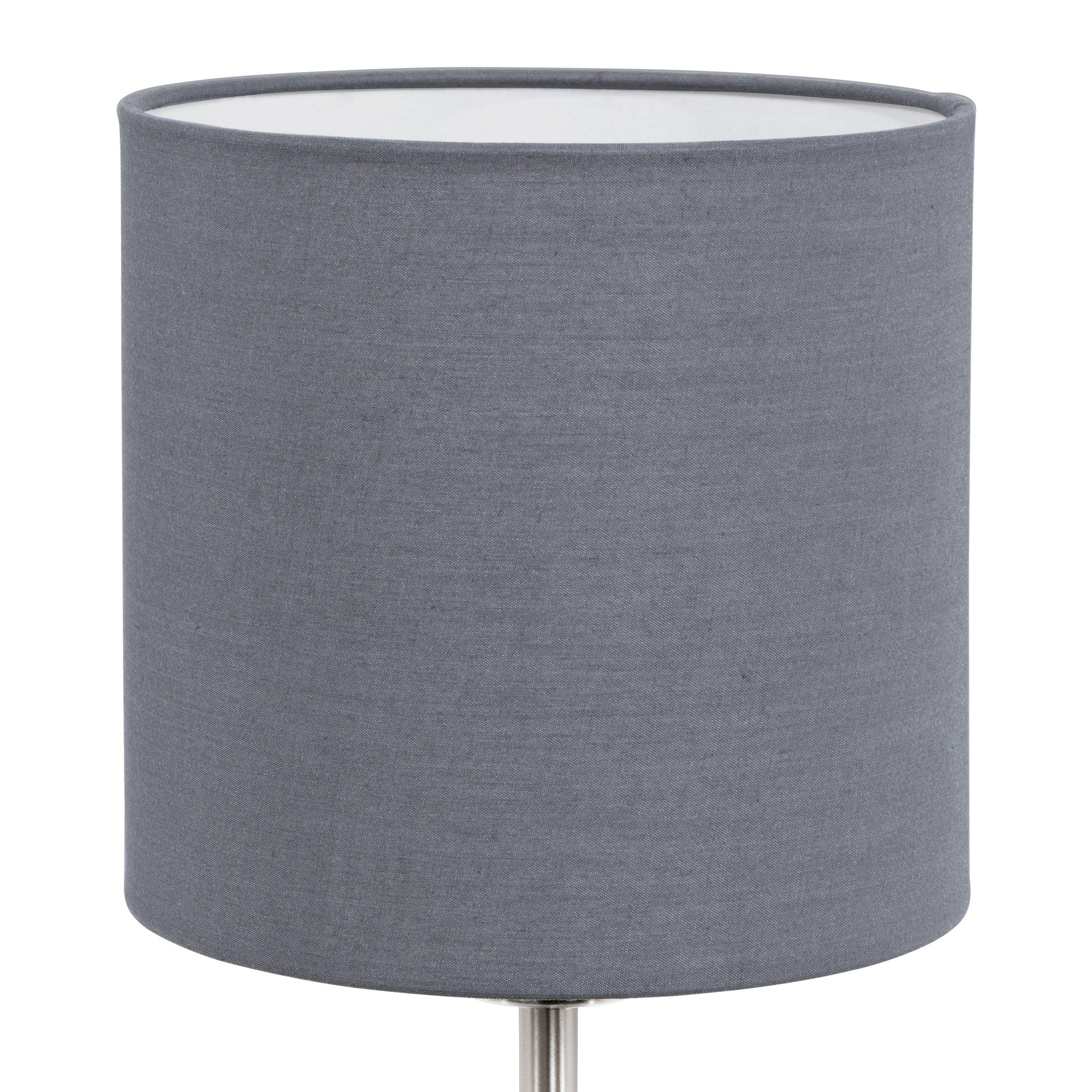 eglo pasteri nickel grey fabric table lamp kitchen lighting
