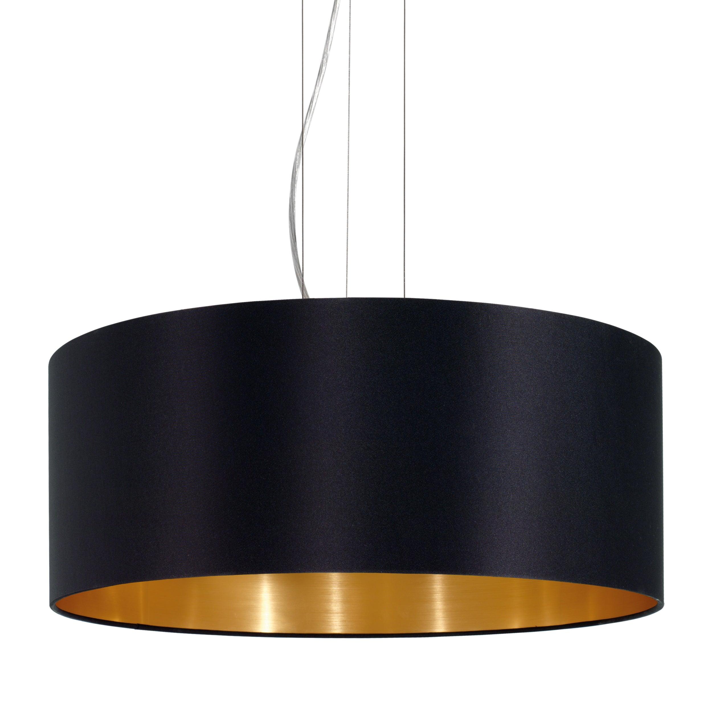 eglo maserlo nickel pendant ceiling light black gold shade kitchen lighting
