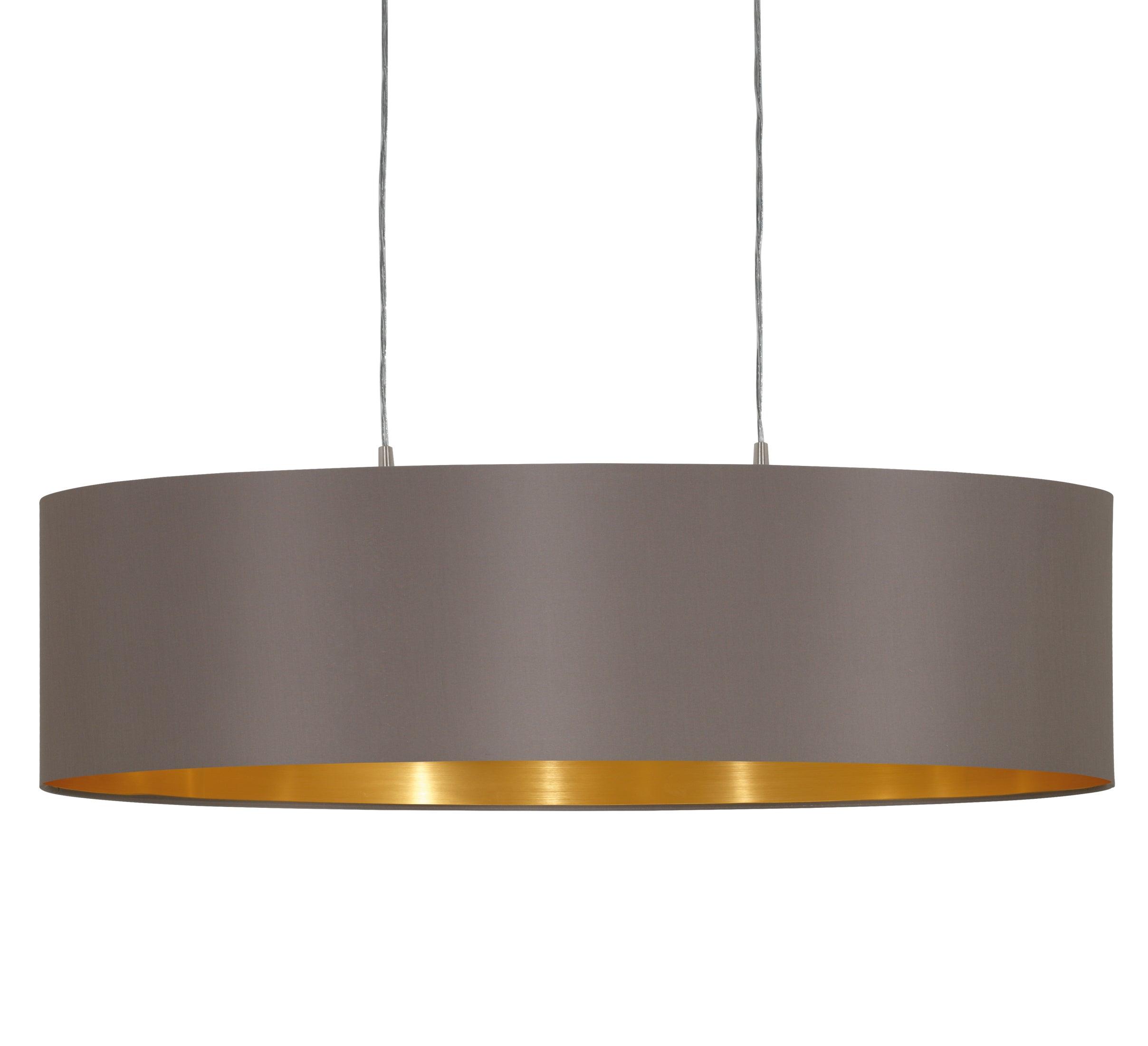 eglo maserlo nickel ceiling pendant oval brown gold shade kitchen lighting