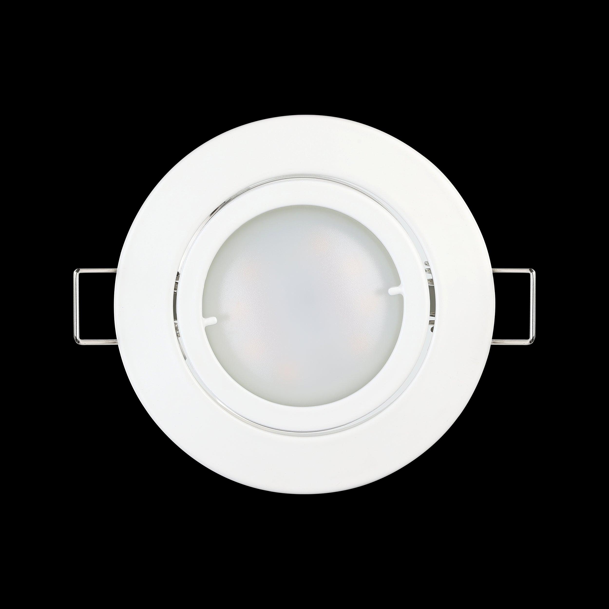eglo tedo set of 3 white recessed downlights living room close up