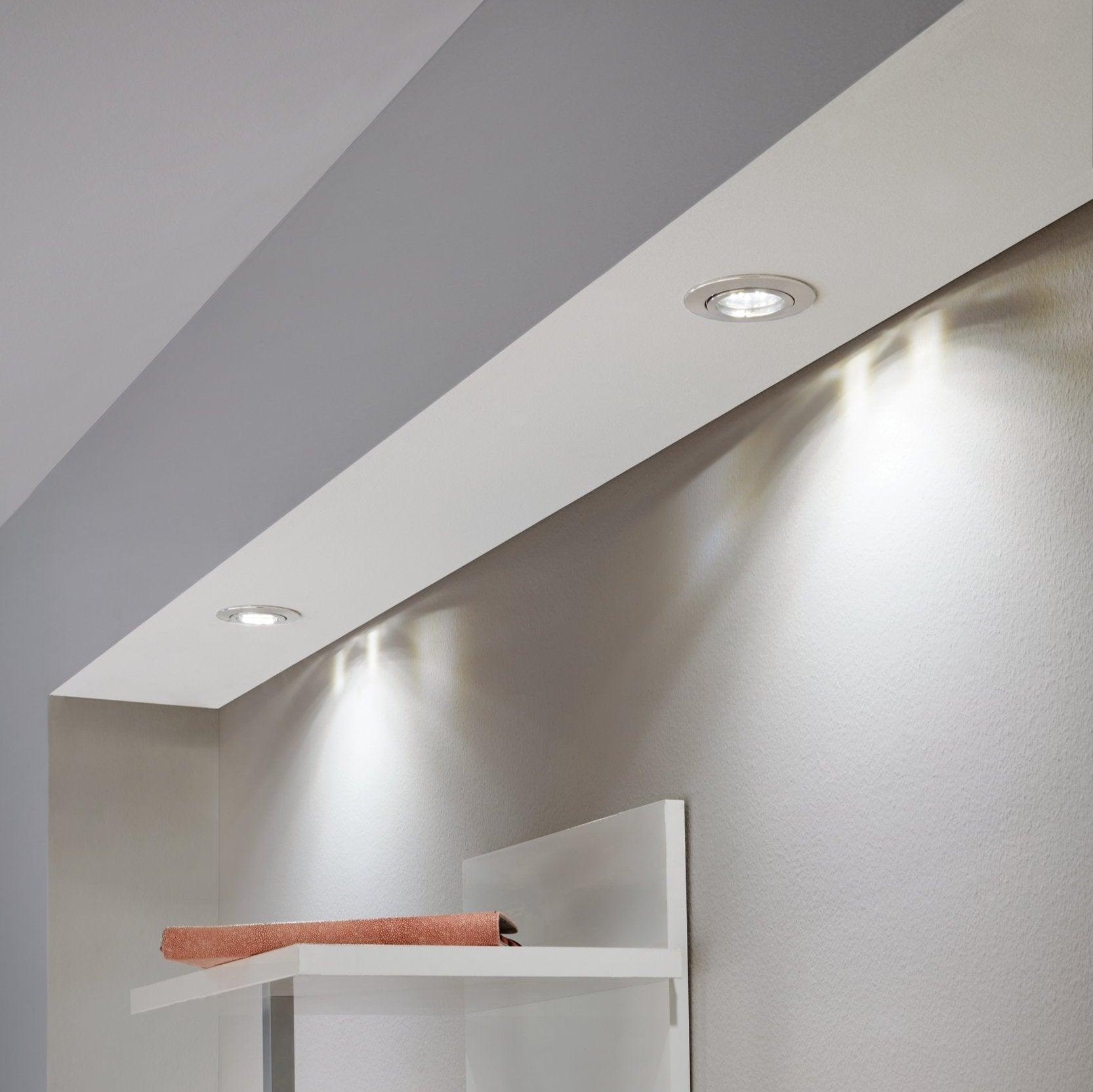 eglo tedo set of 3 nickel recessed downlights living room image