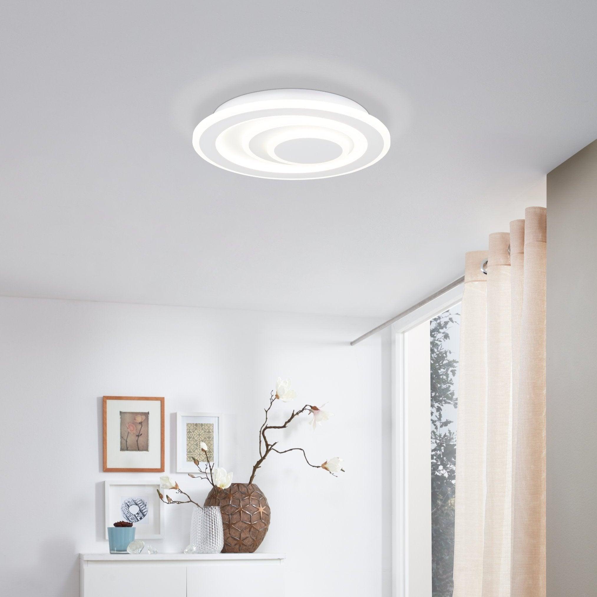 eglo palagiano 1 flush white round led ceiling light 30cm