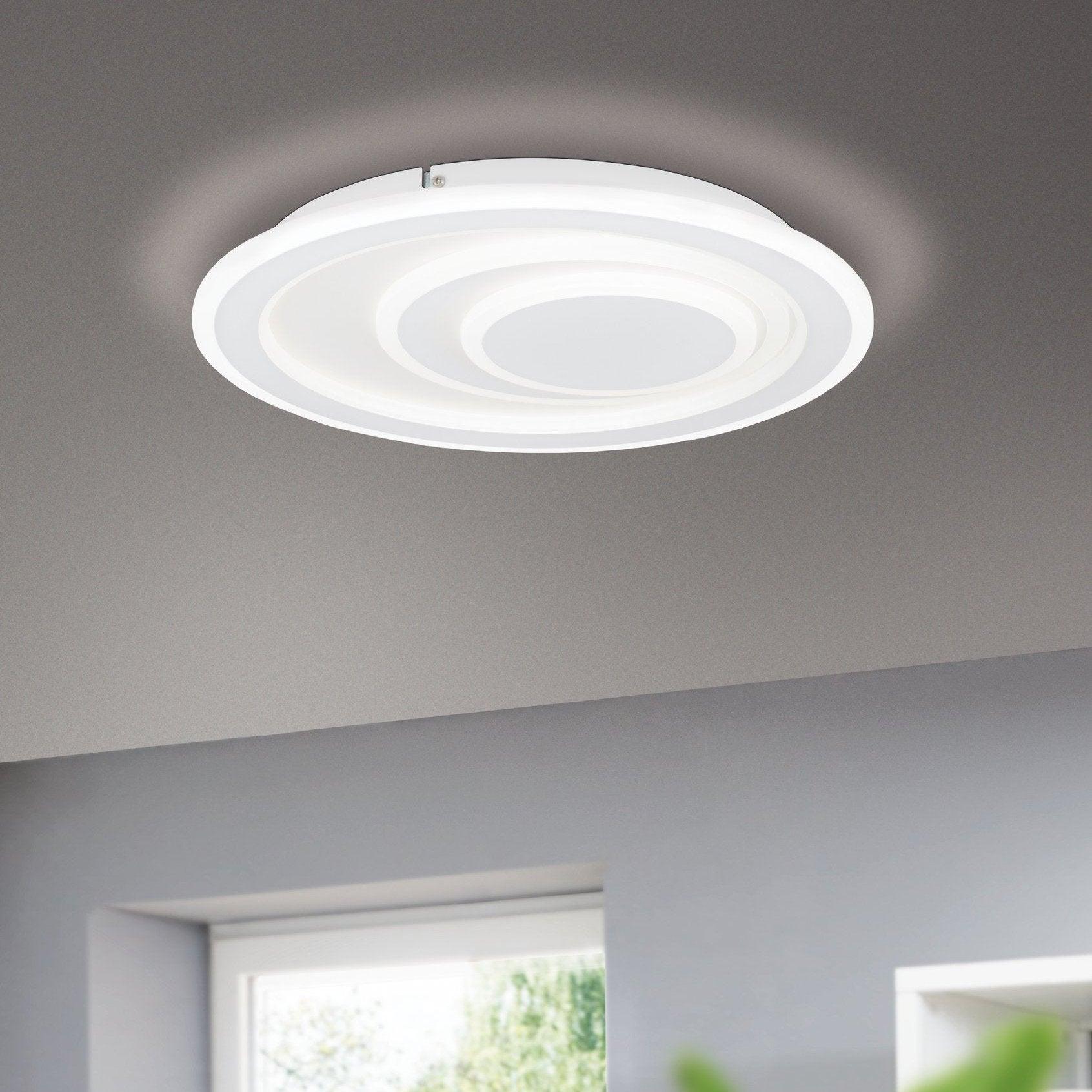 eglo palagiano 1 flush white round led ceiling light 38cm