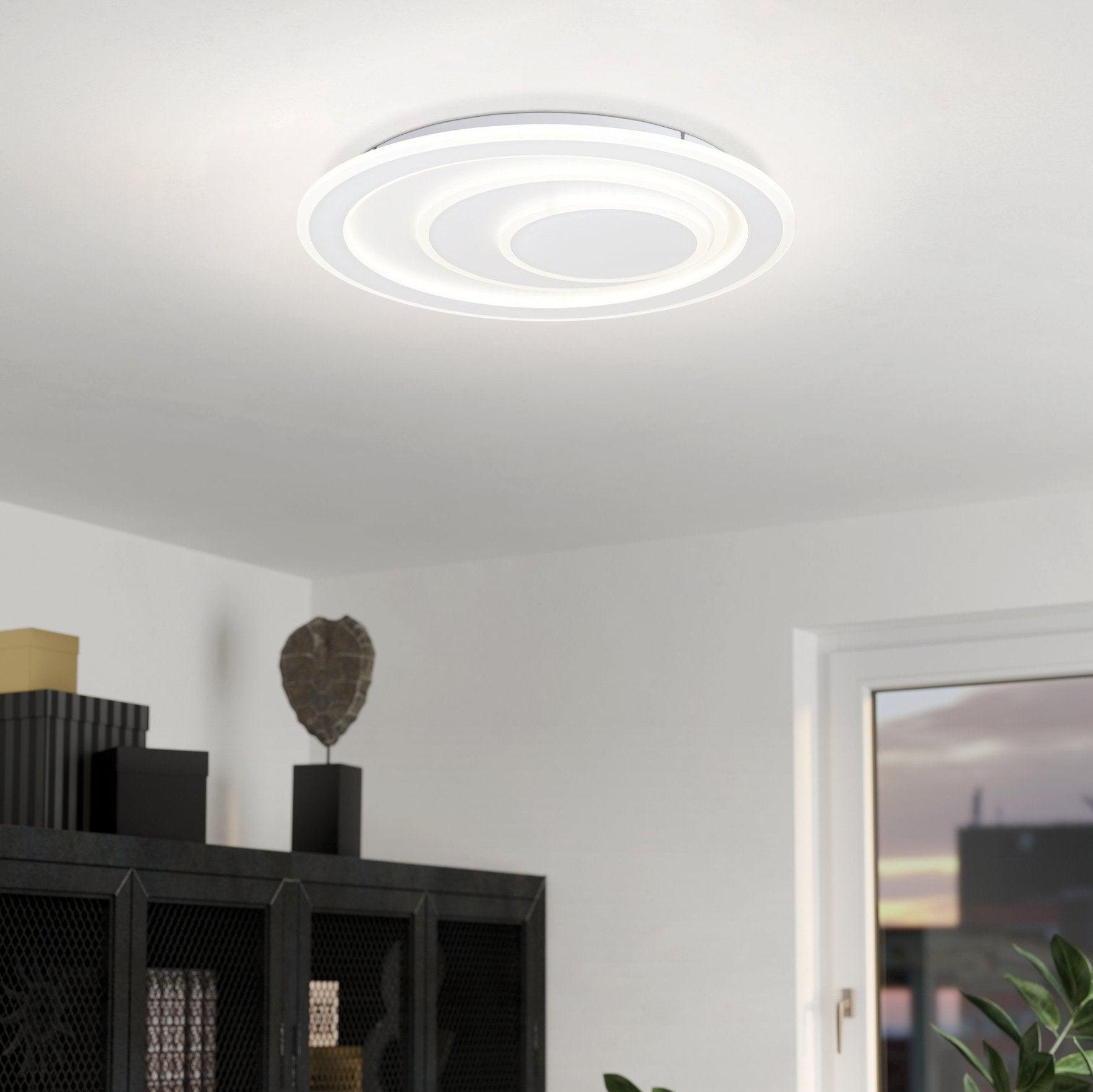 eglo palagiano 1 flush white round led ceiling light 48cm