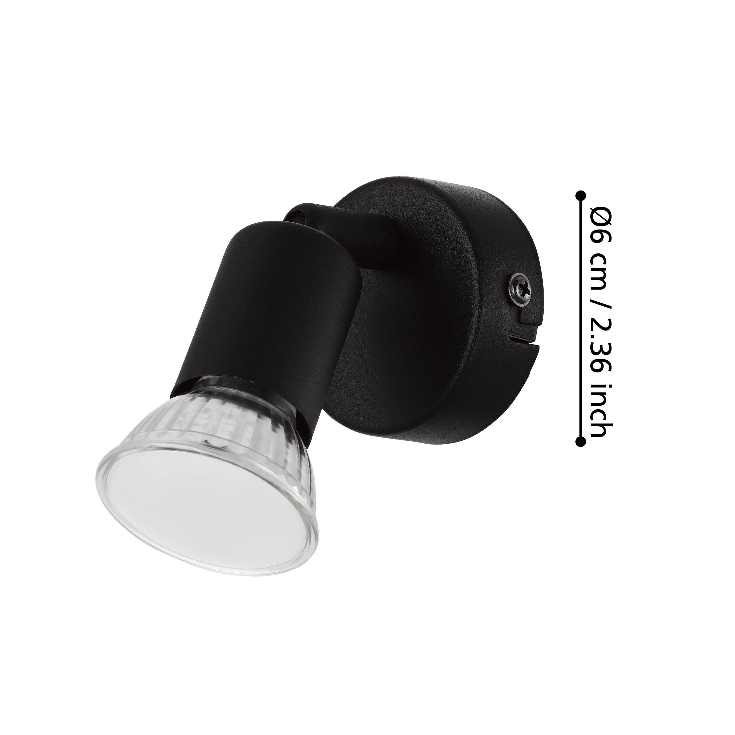 eglo buzz led black wall spotlight living room image