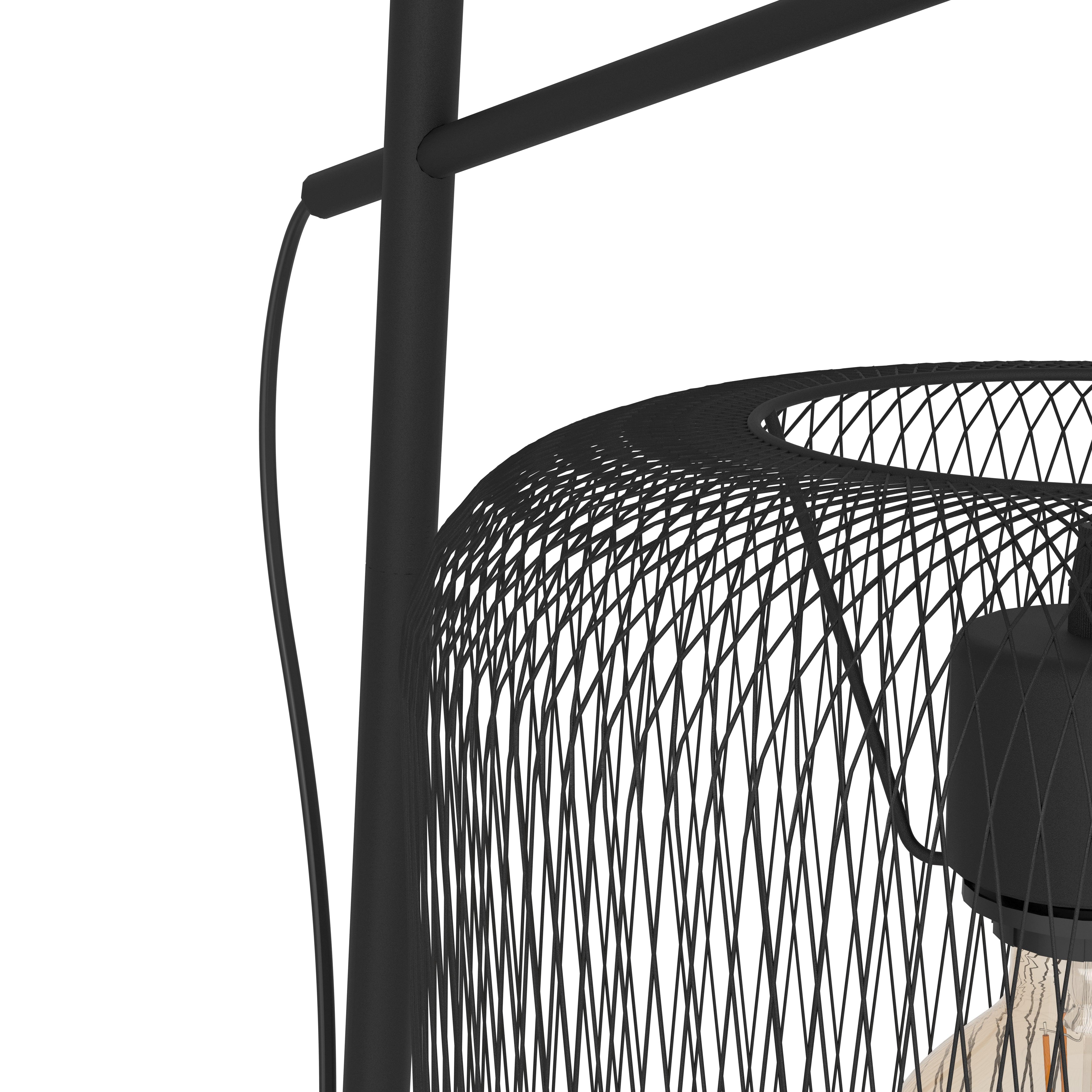 eglo wrington black floor lamp metal mesh shade kitchen lighting