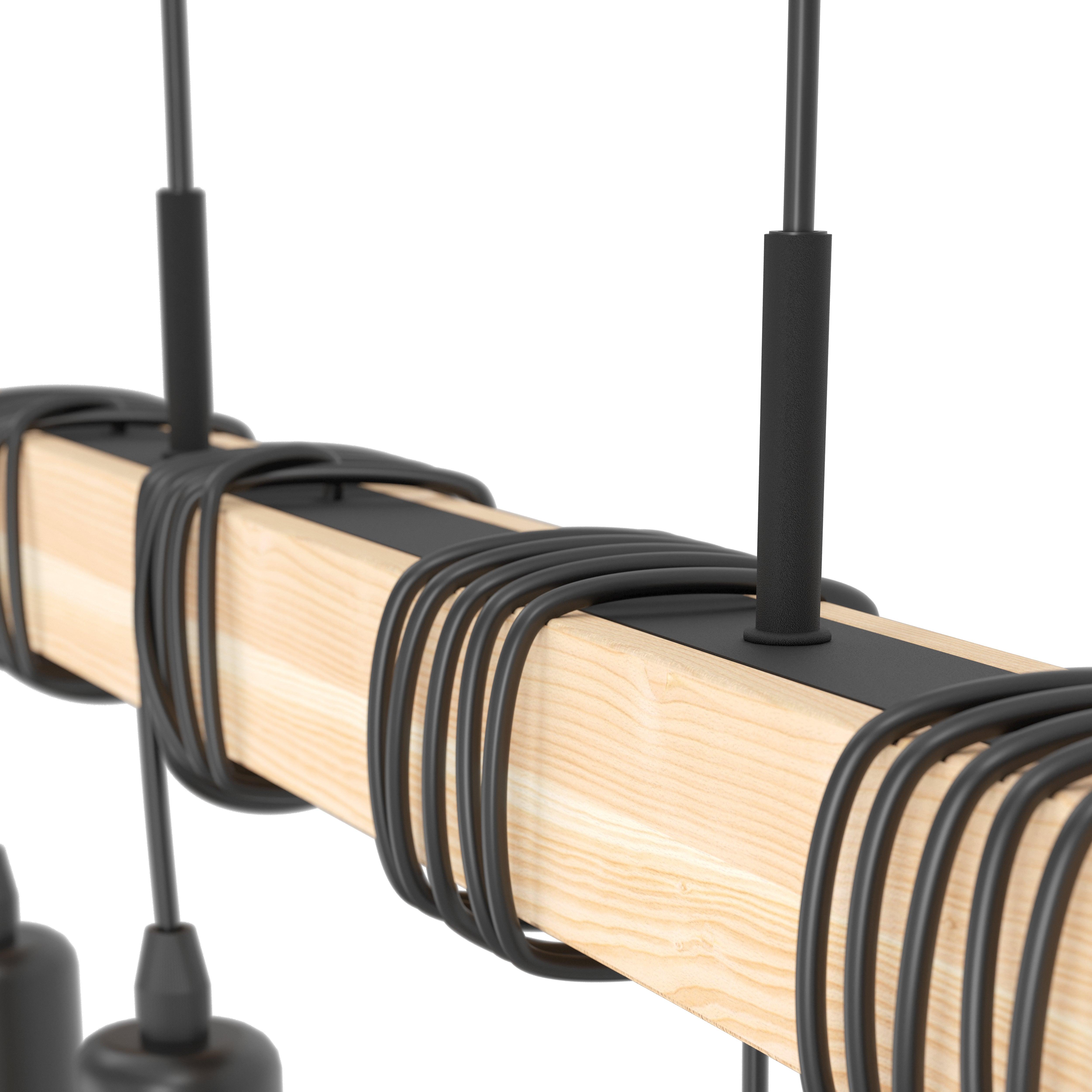 eglo townshend 4 light adjustable black wood bar ceiling pendant kitchen lighting