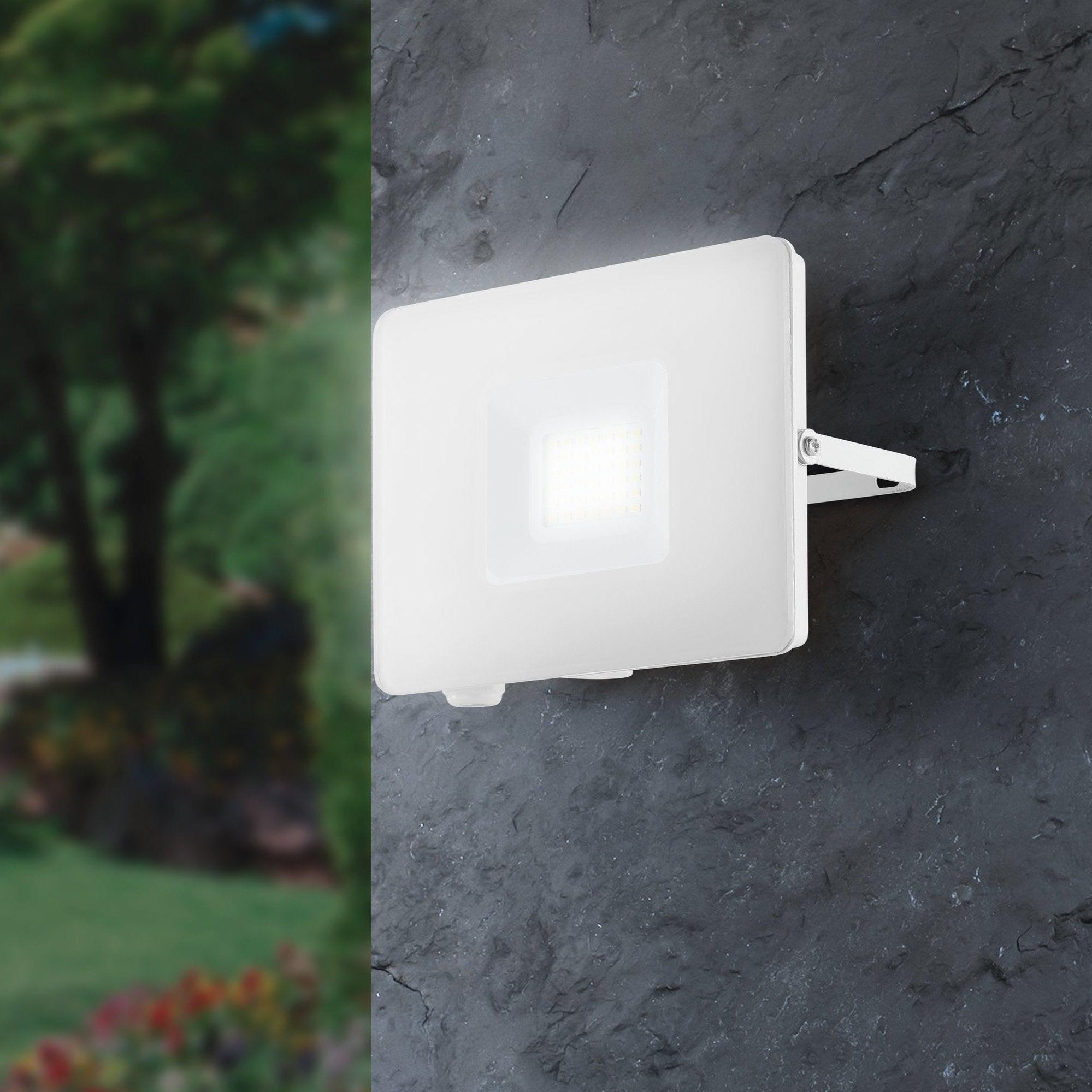 eglo faedo 3 ip65 white led outdoor flood light 31w