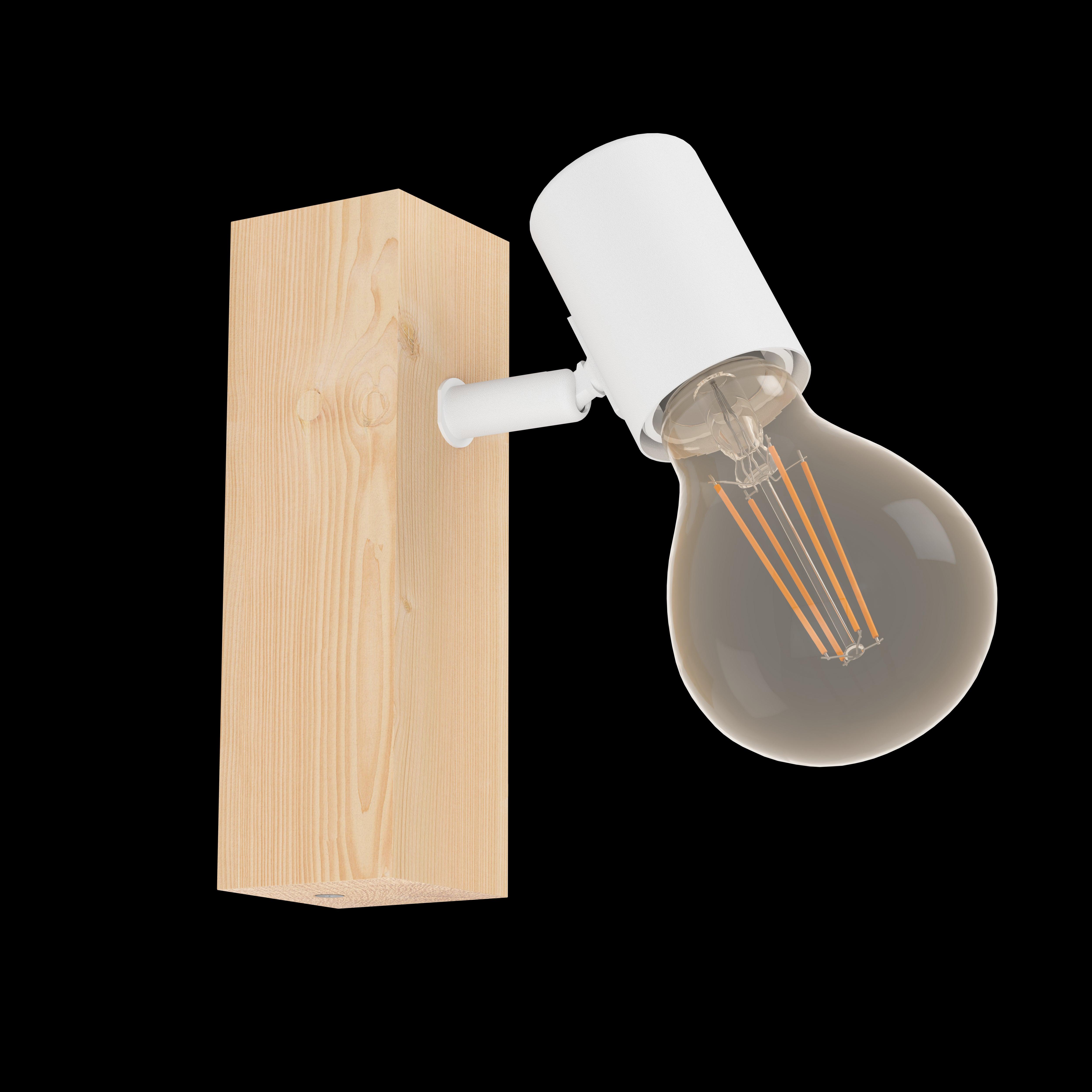 eglo townshend 3 wood white wall spotlight living room image