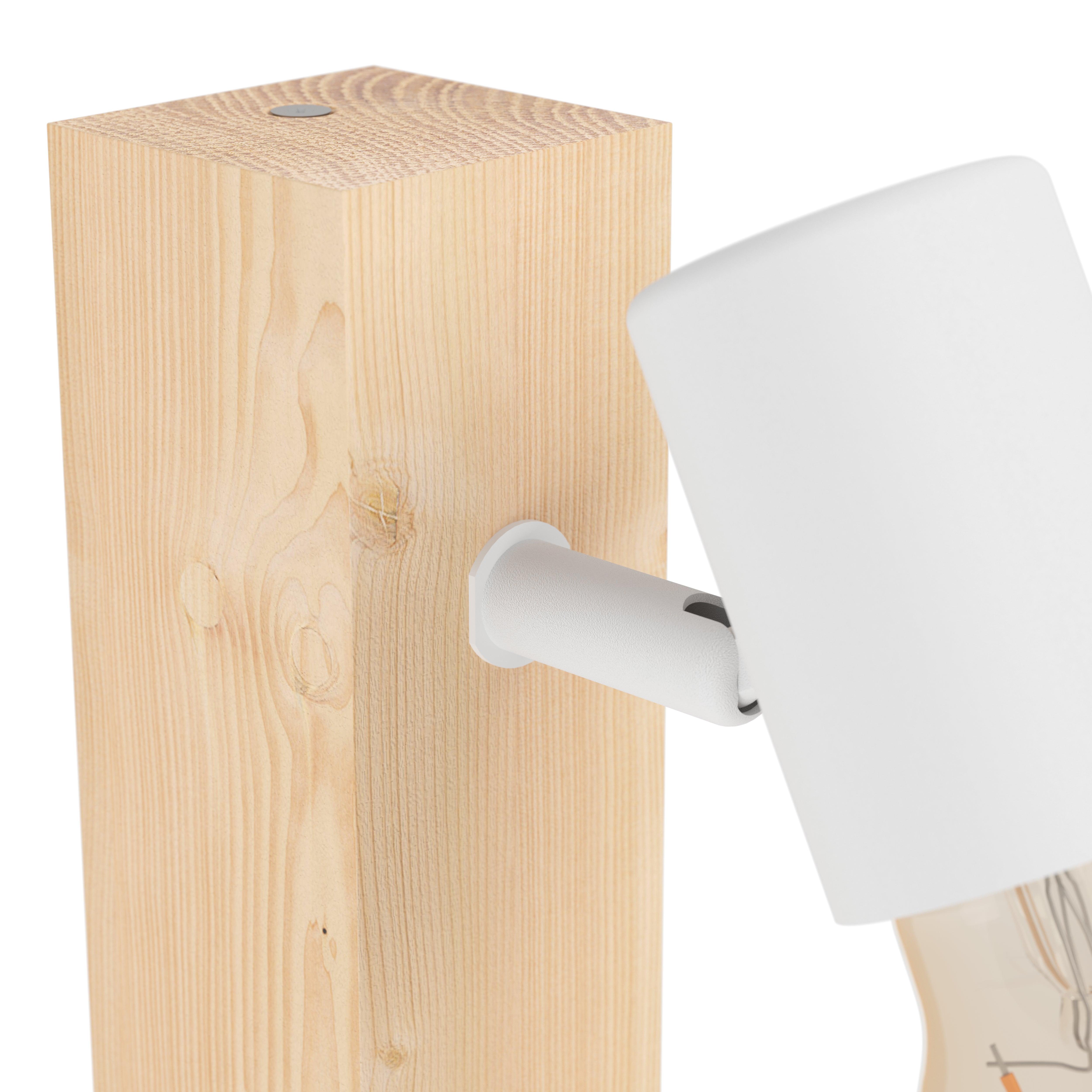 eglo townshend 3 wood white wall spotlight living room close up