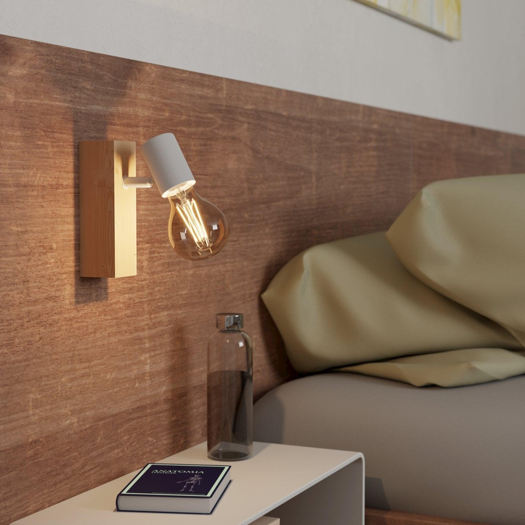 eglo townshend 3 wood white wall spotlight