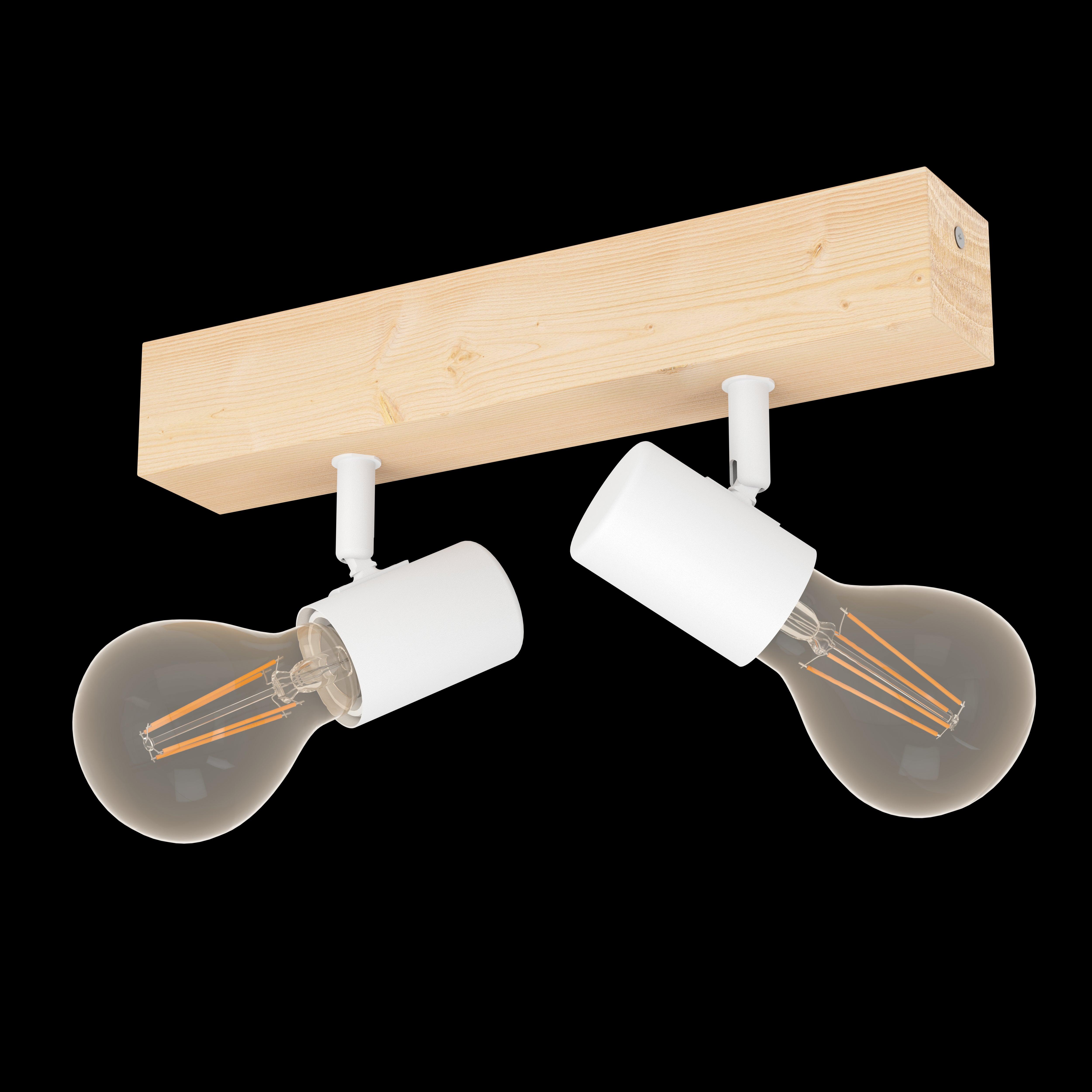 eglo townshend 3 wood white 2 light spotlight living room image