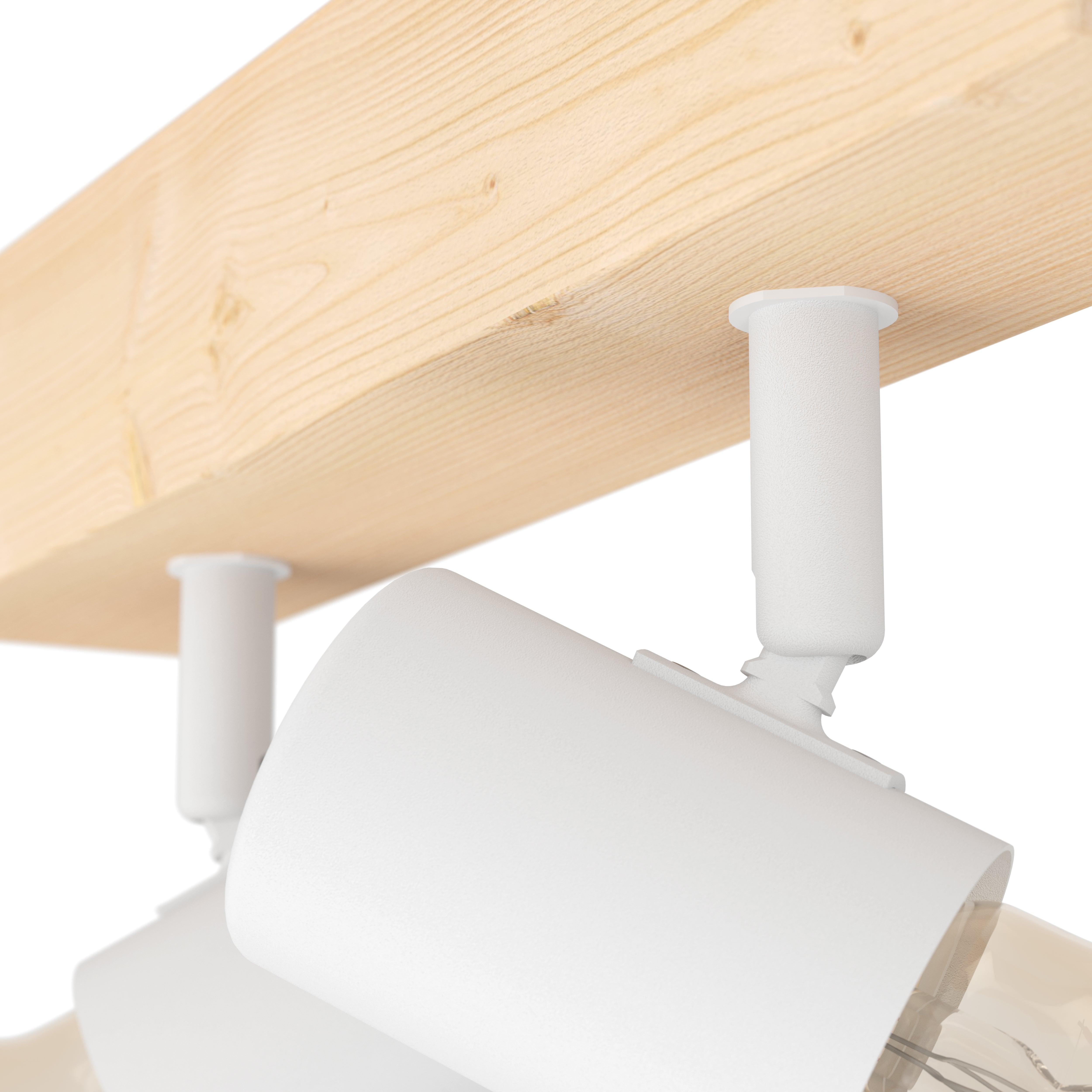 eglo townshend 3 wood white 2 light spotlight living room close up