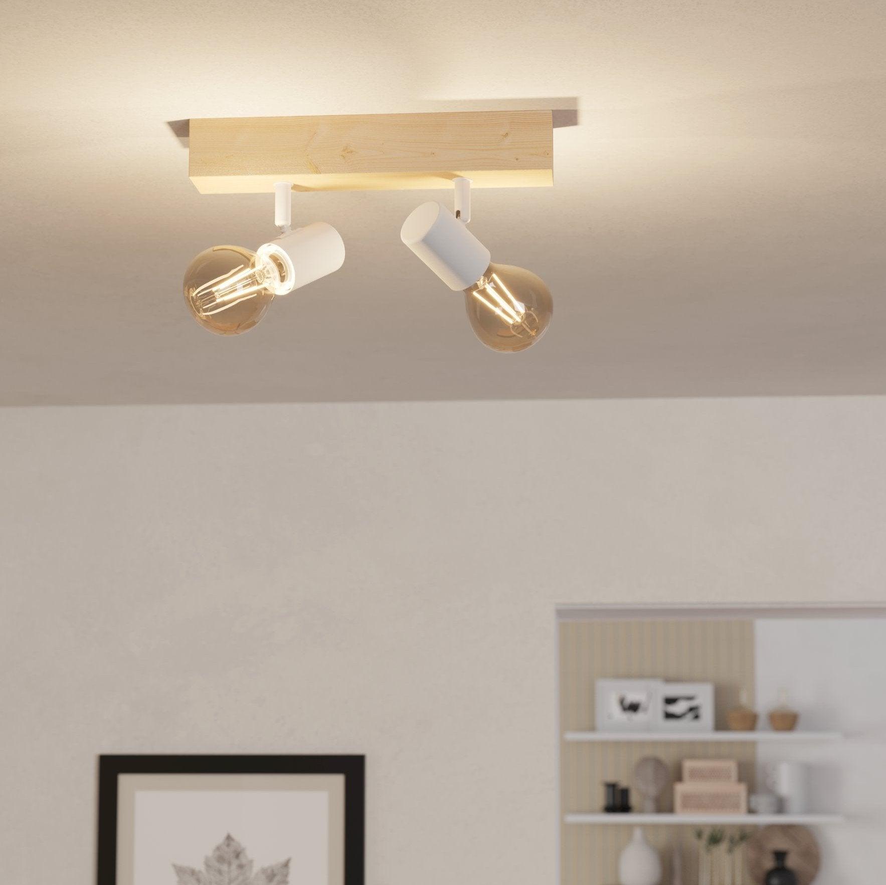 eglo townshend 3 wood white 2 light spotlight